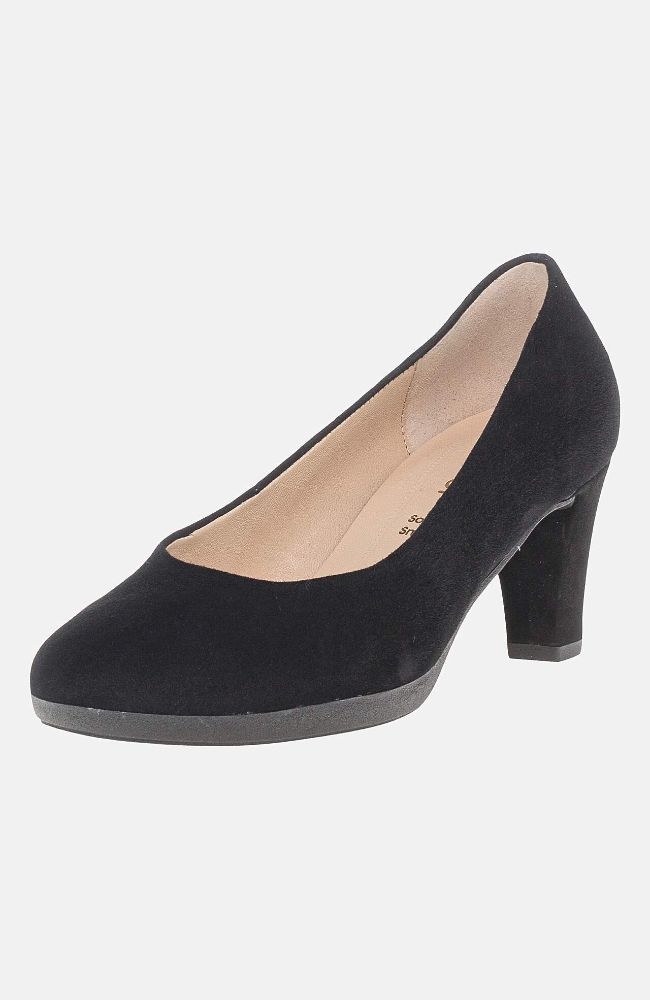 Klassiske pumps i semsket skinn