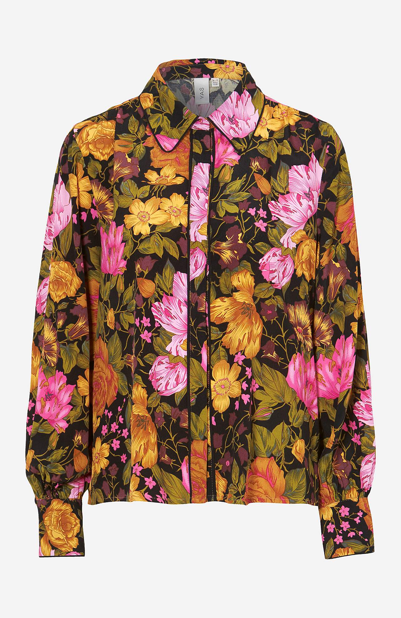 Blomstret bluse med lange ermer