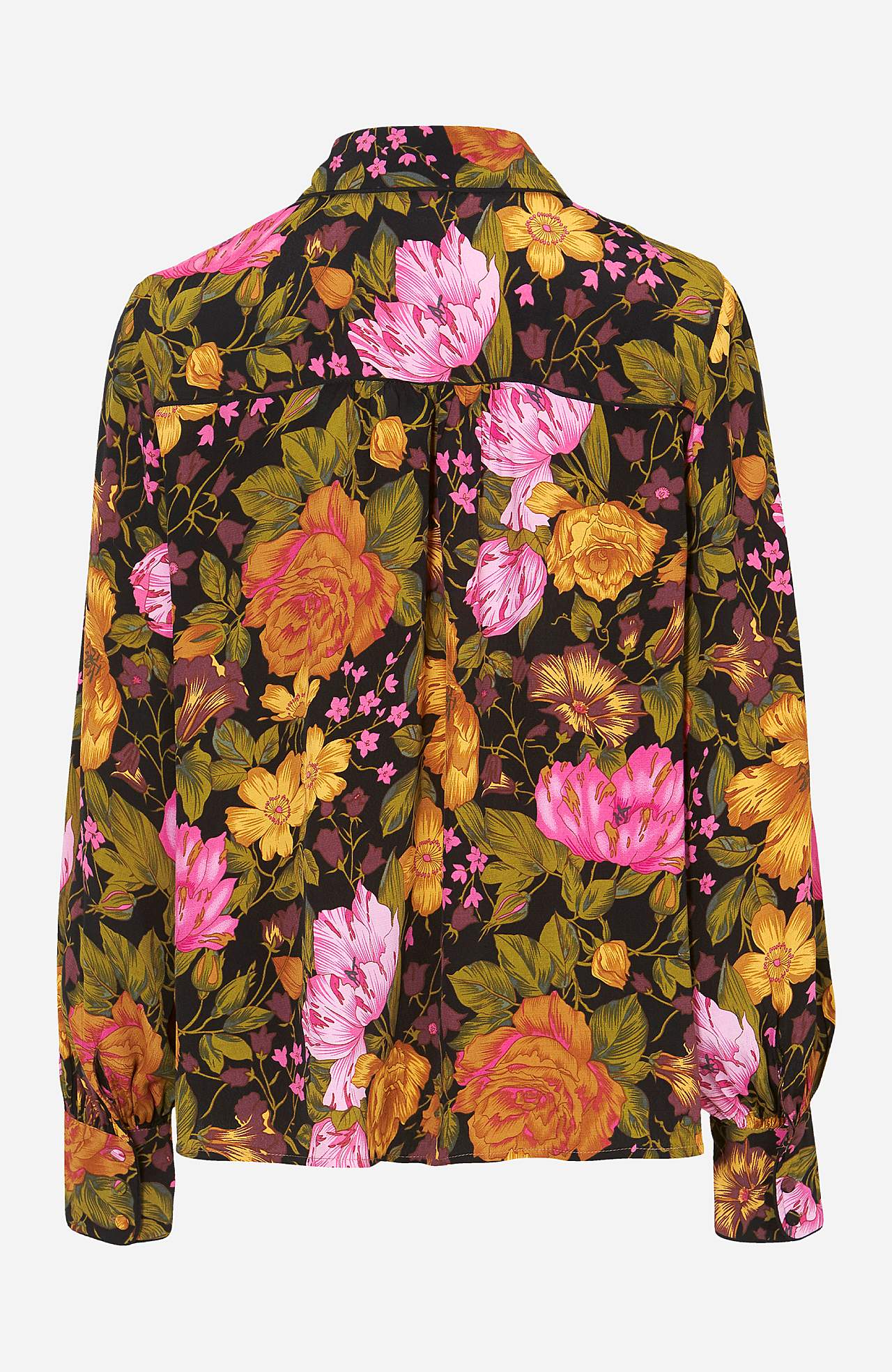 Blomstret bluse med lange ermer