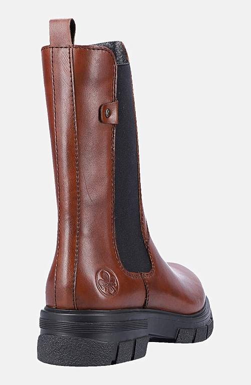 Klassisk, høy lærstøvel med glidelås
