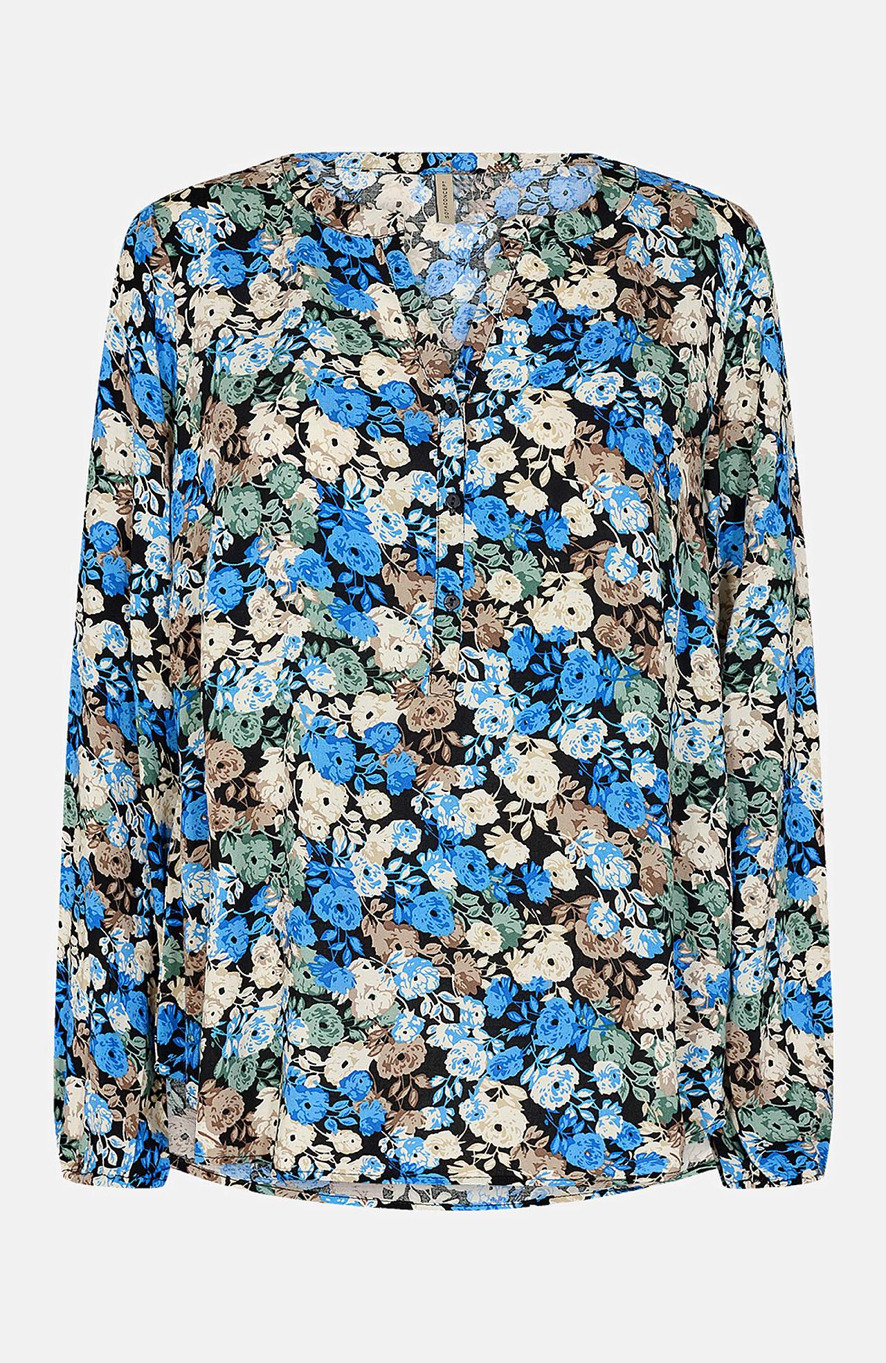 Viskosebluse med et blomstermønster