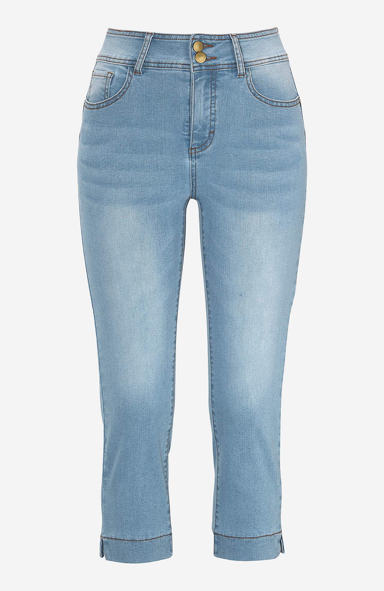Stretchy caprijeans med shaping-effekt
