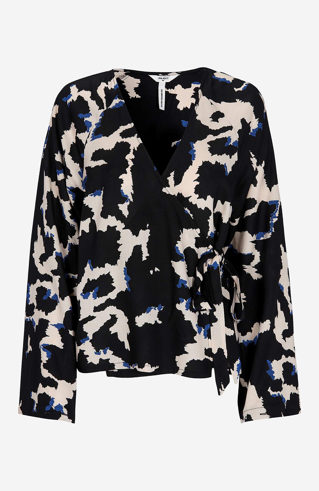 Omslagsbluse med knytbar stropp