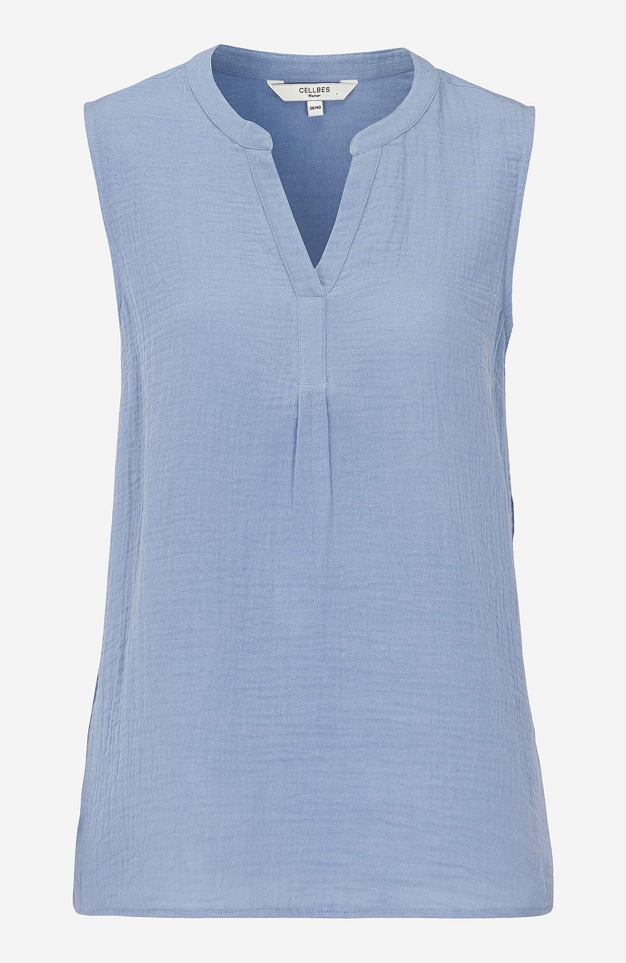 Ermløs, rynket bluse Patricia