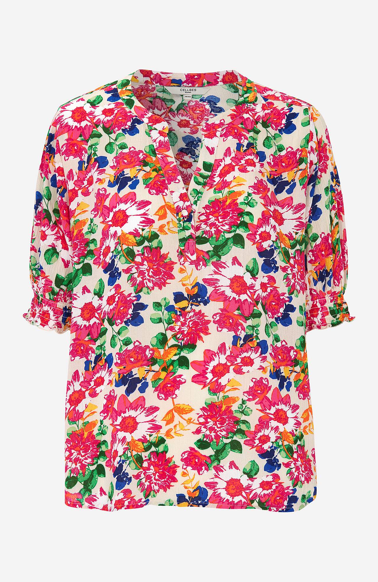 Crepe bluse med vaffelsøm Mia