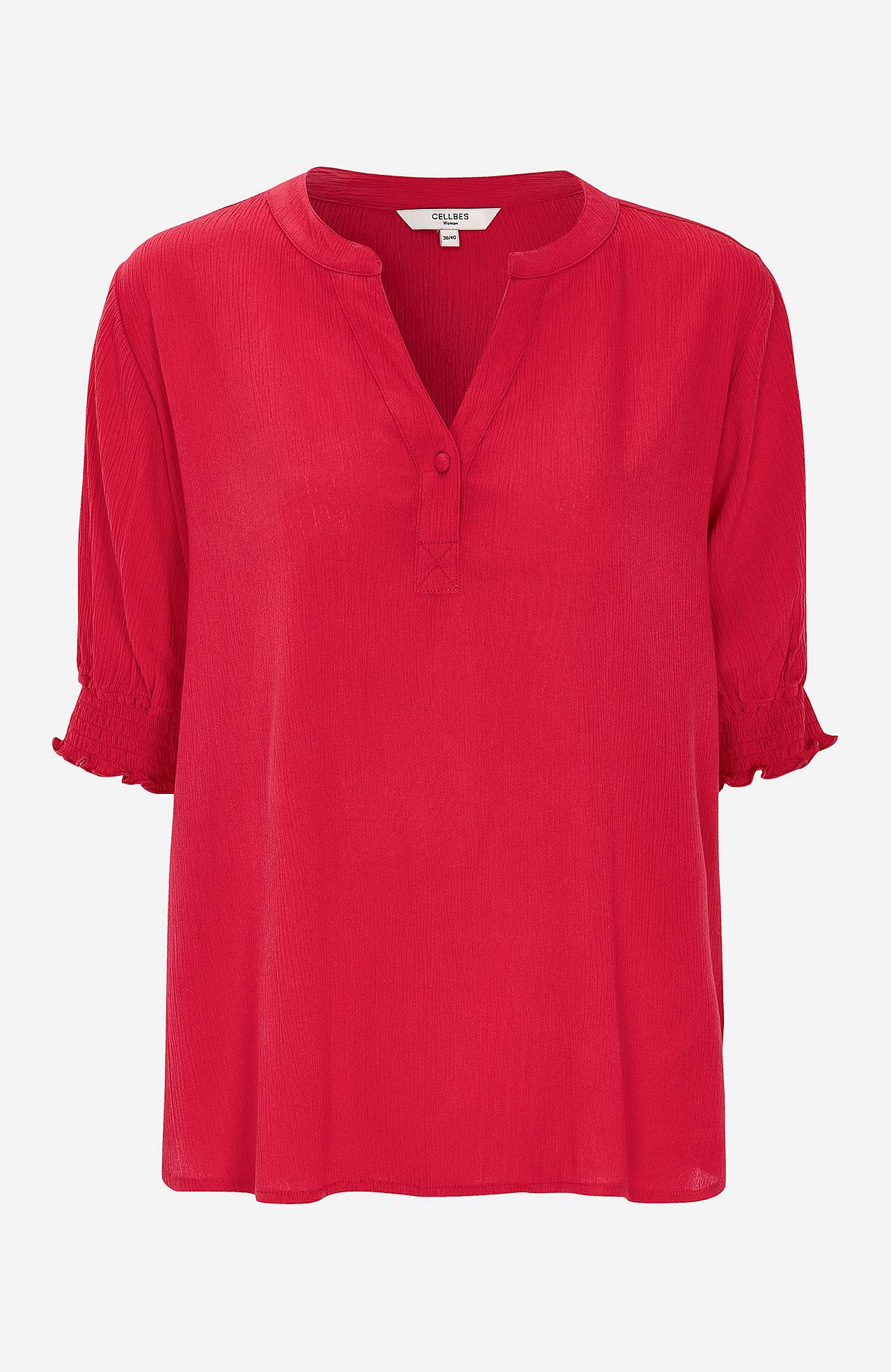 Crepe bluse med vaffelsøm