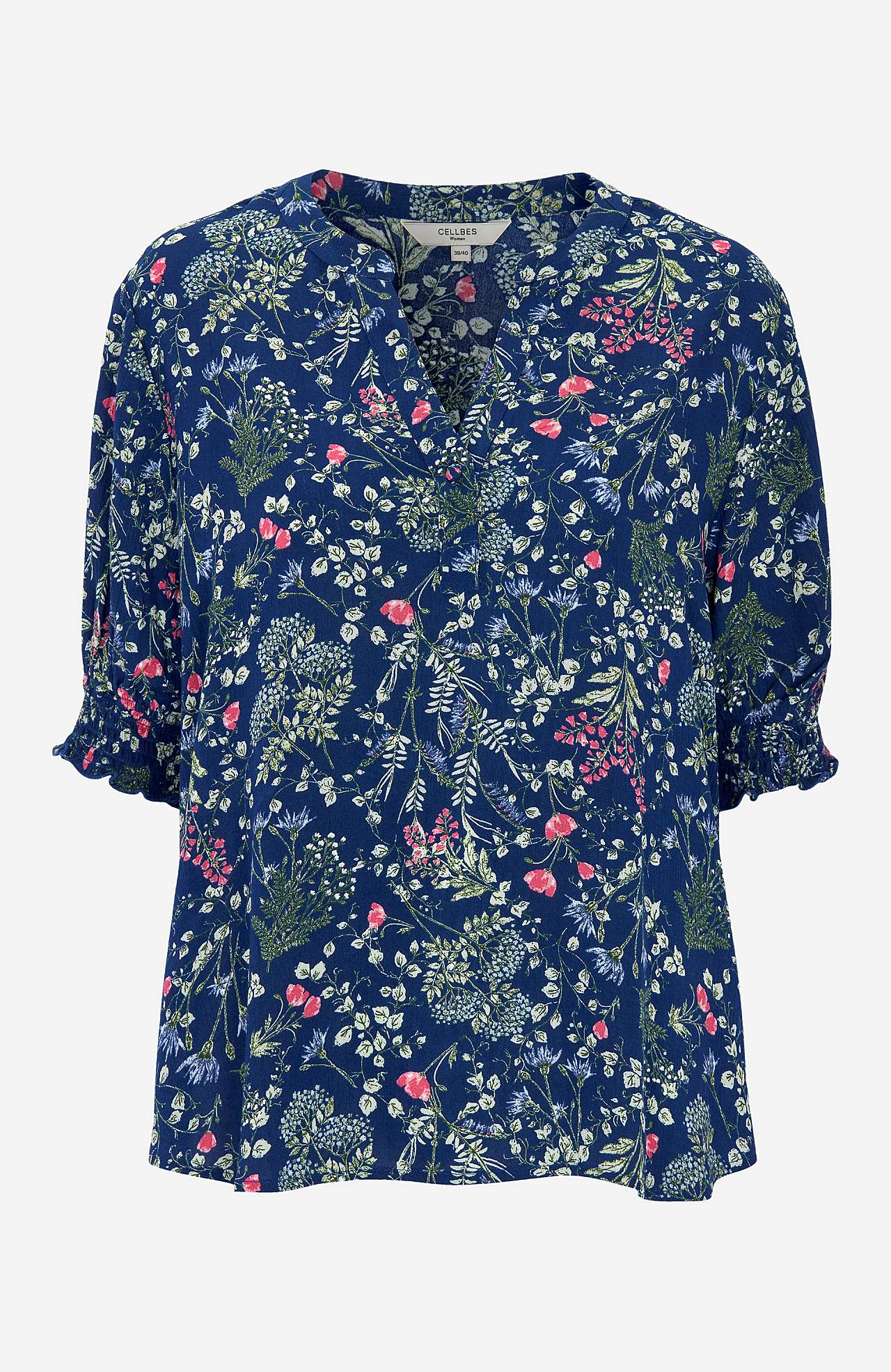 Crepe bluse med vaffelsøm Mia