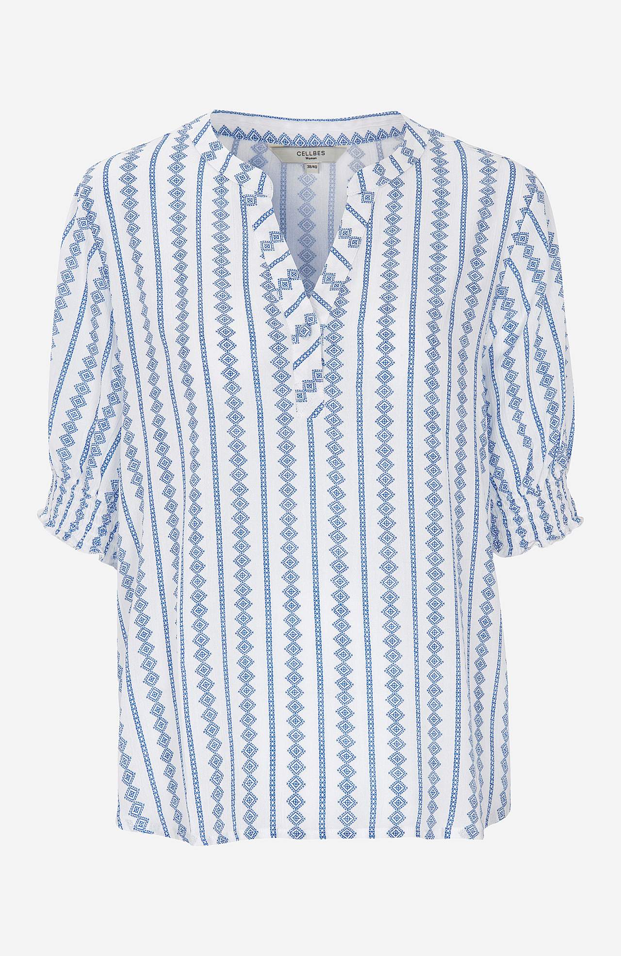 Crepe bluse med vaffelsøm Mia