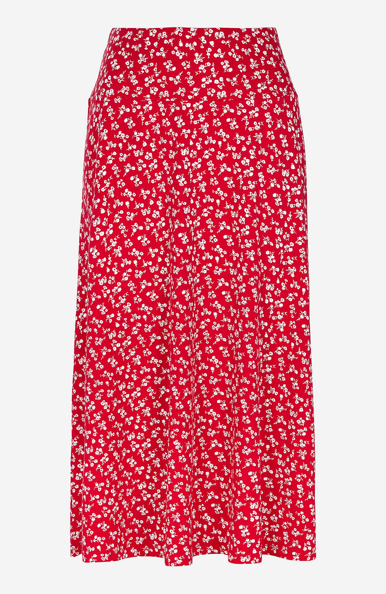 Langt, utsvingt jerseyskjørt Kate