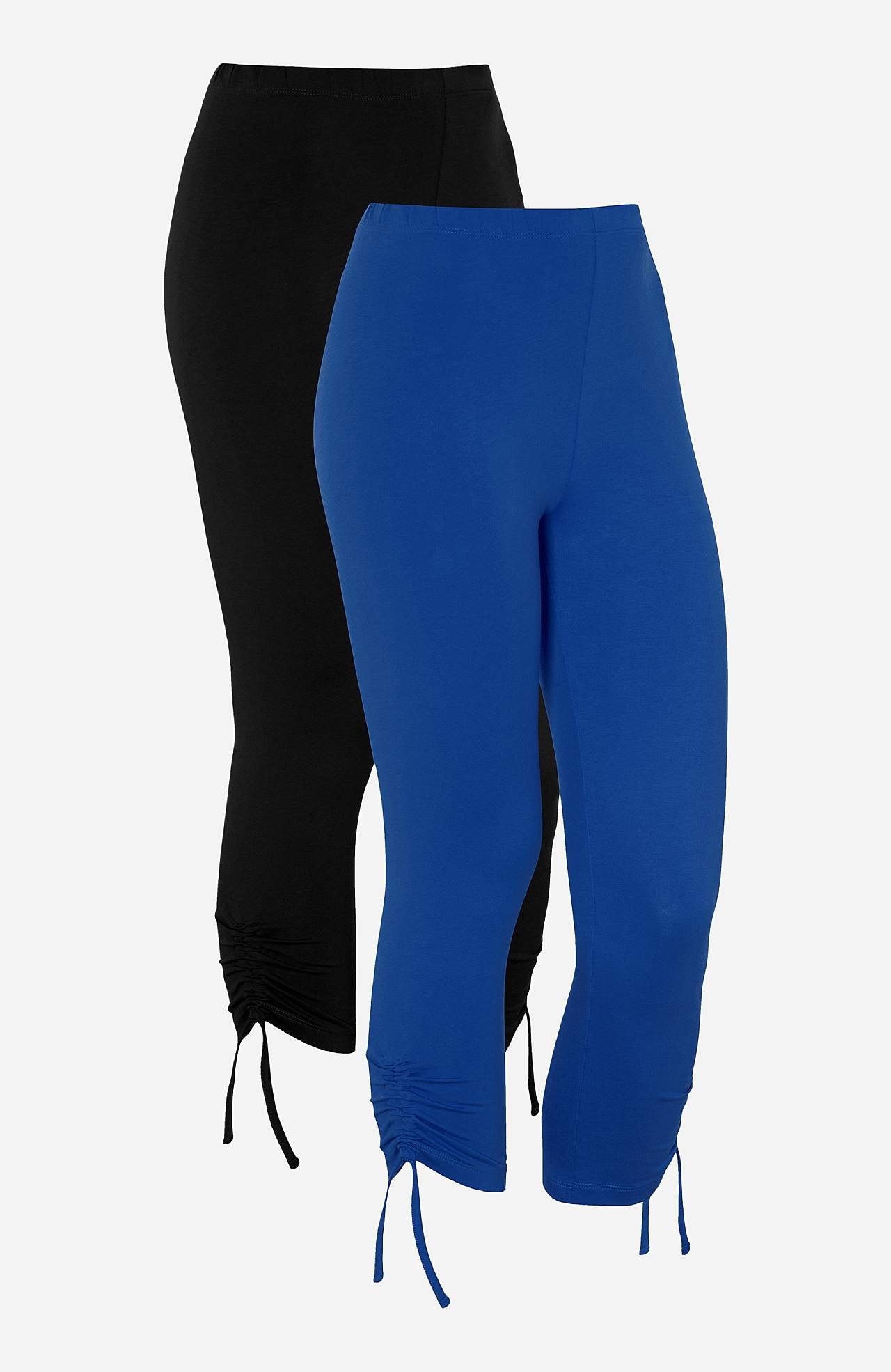 Caprileggings med snøring ved benenden Astrid 2-pack