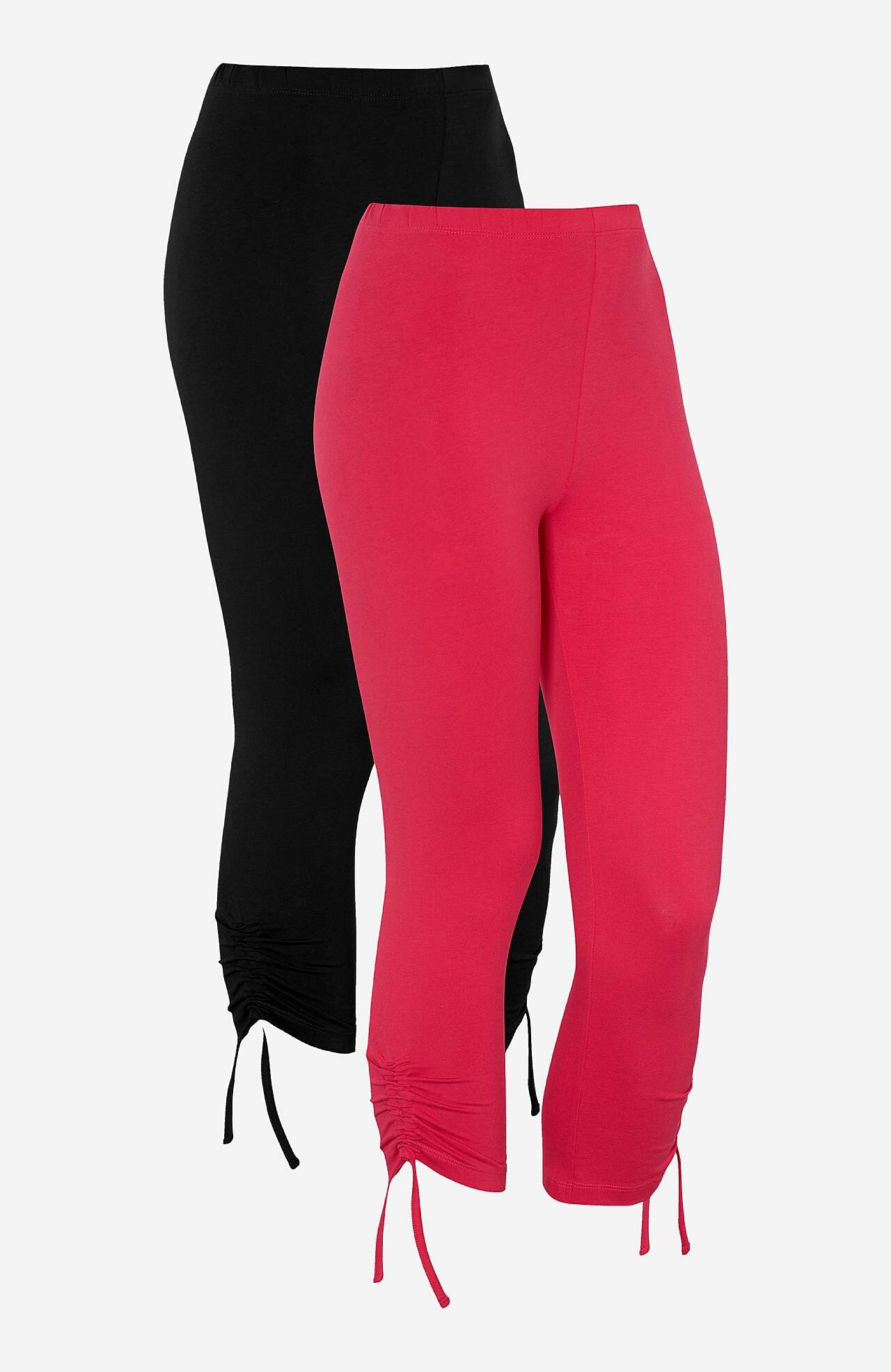 Caprileggings med snøring ved benenden Astrid 2-pack