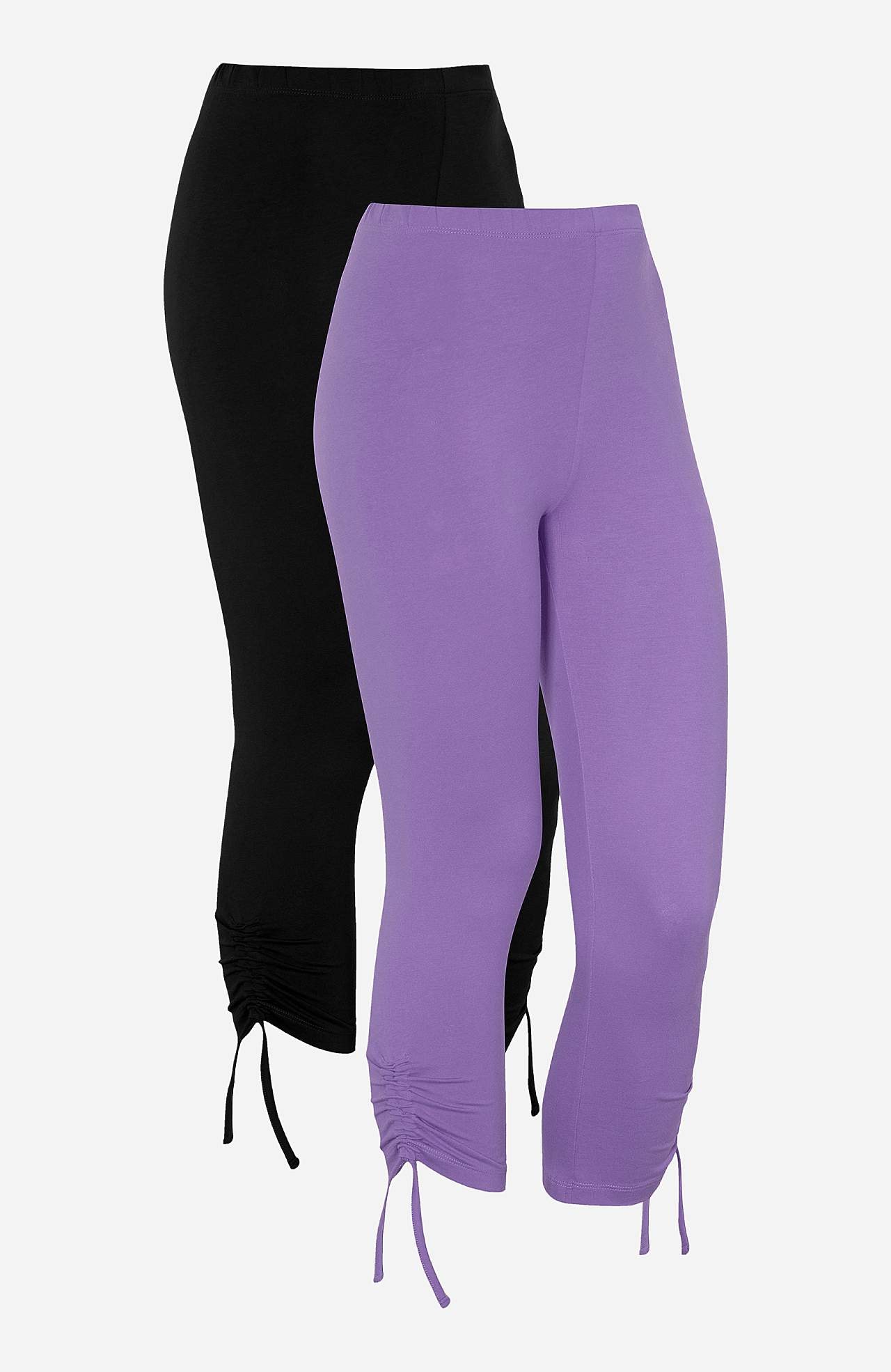 Caprileggings med snøring ved benenden Astrid 2-pack