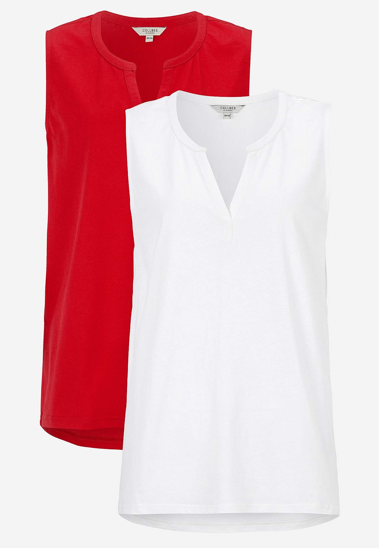 Ermløs topp i organisk bomull 2-pack