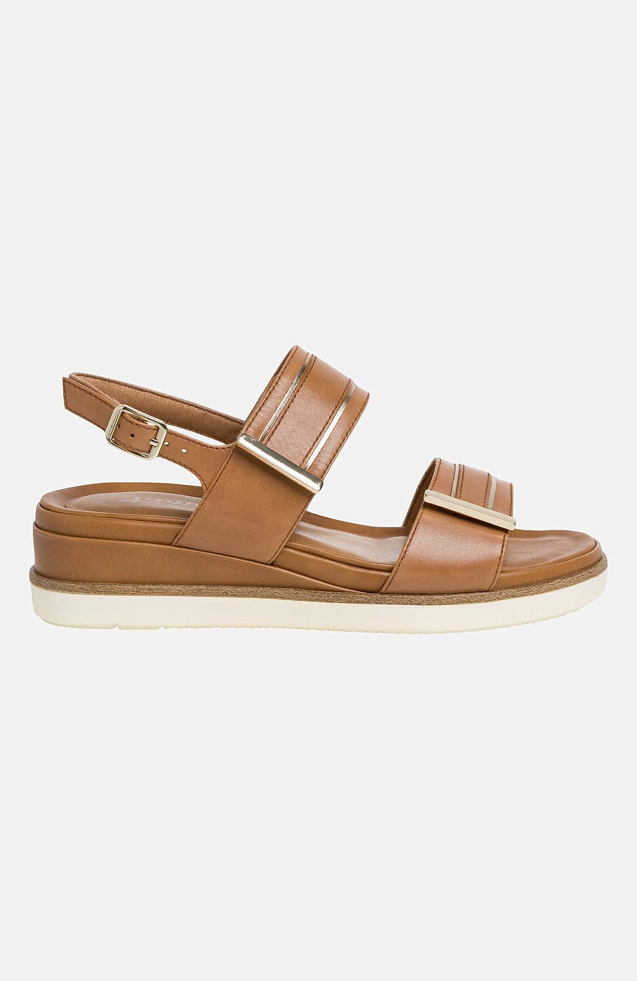 Skinnsandal med brede stropper