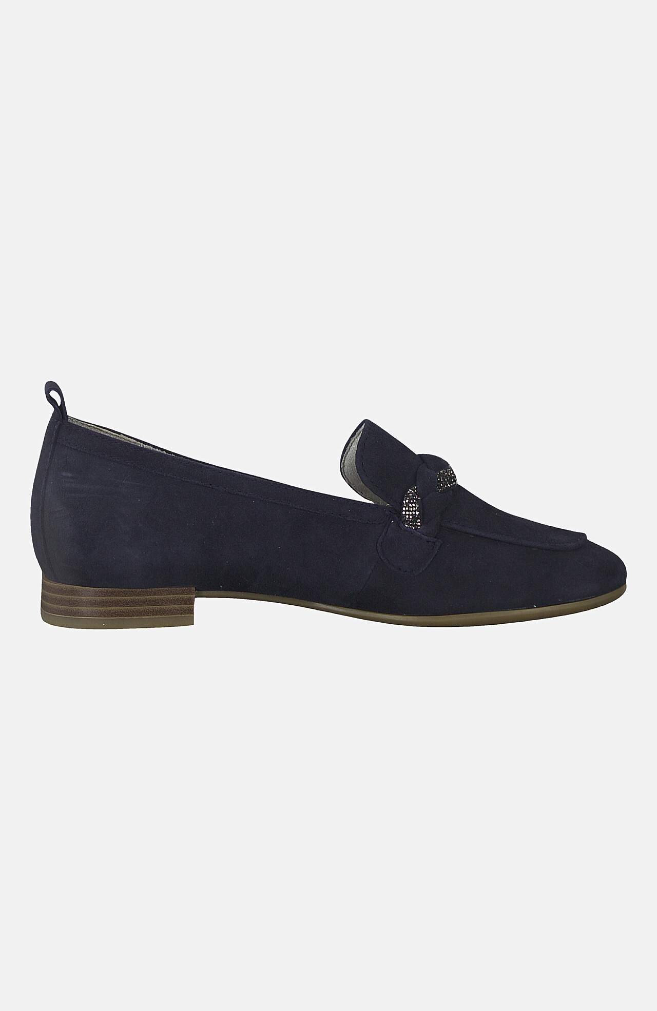 Loafer i semsket skinn med flettedetalj