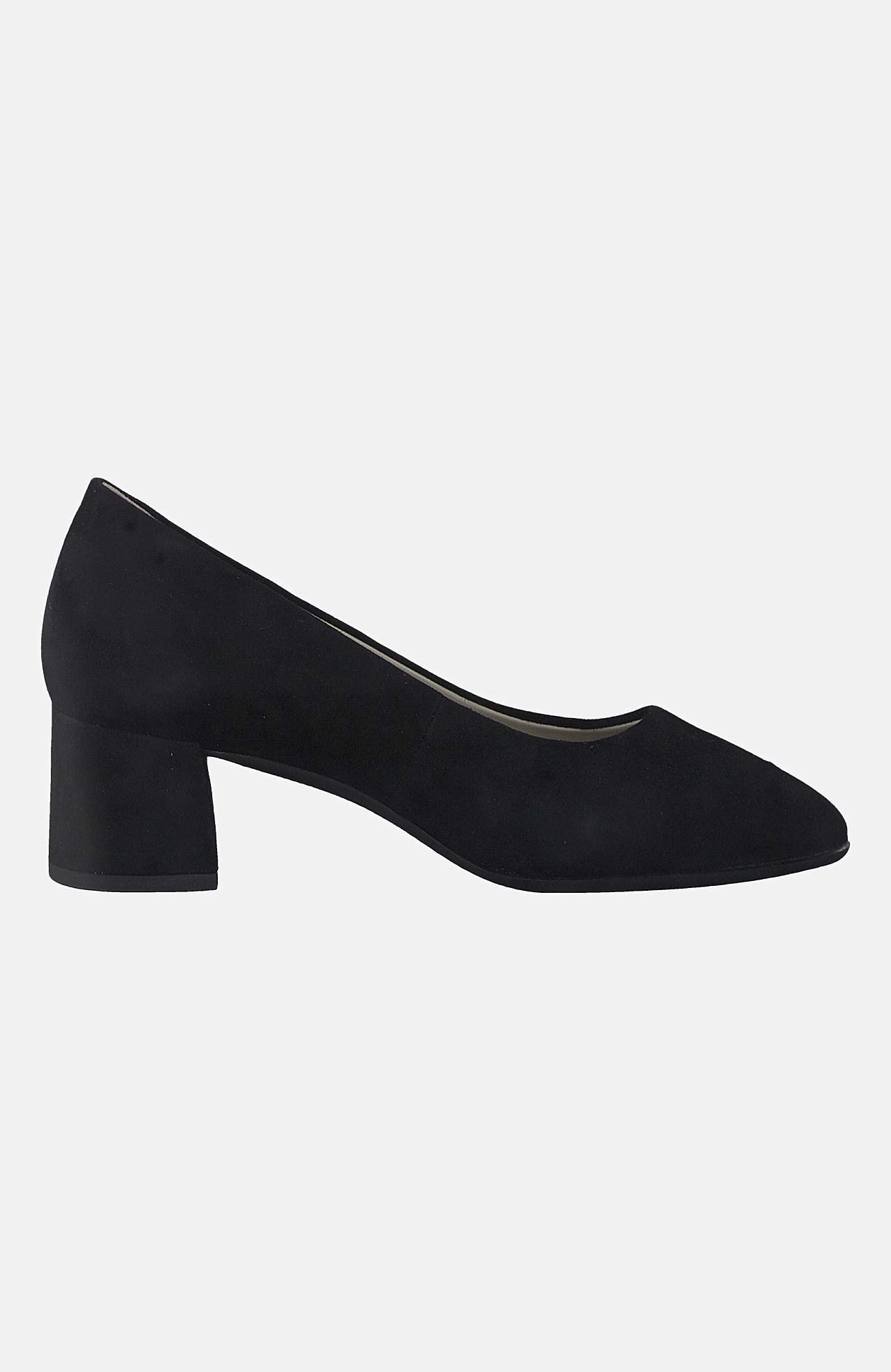 Komfortabelt pumps i semsket skinn