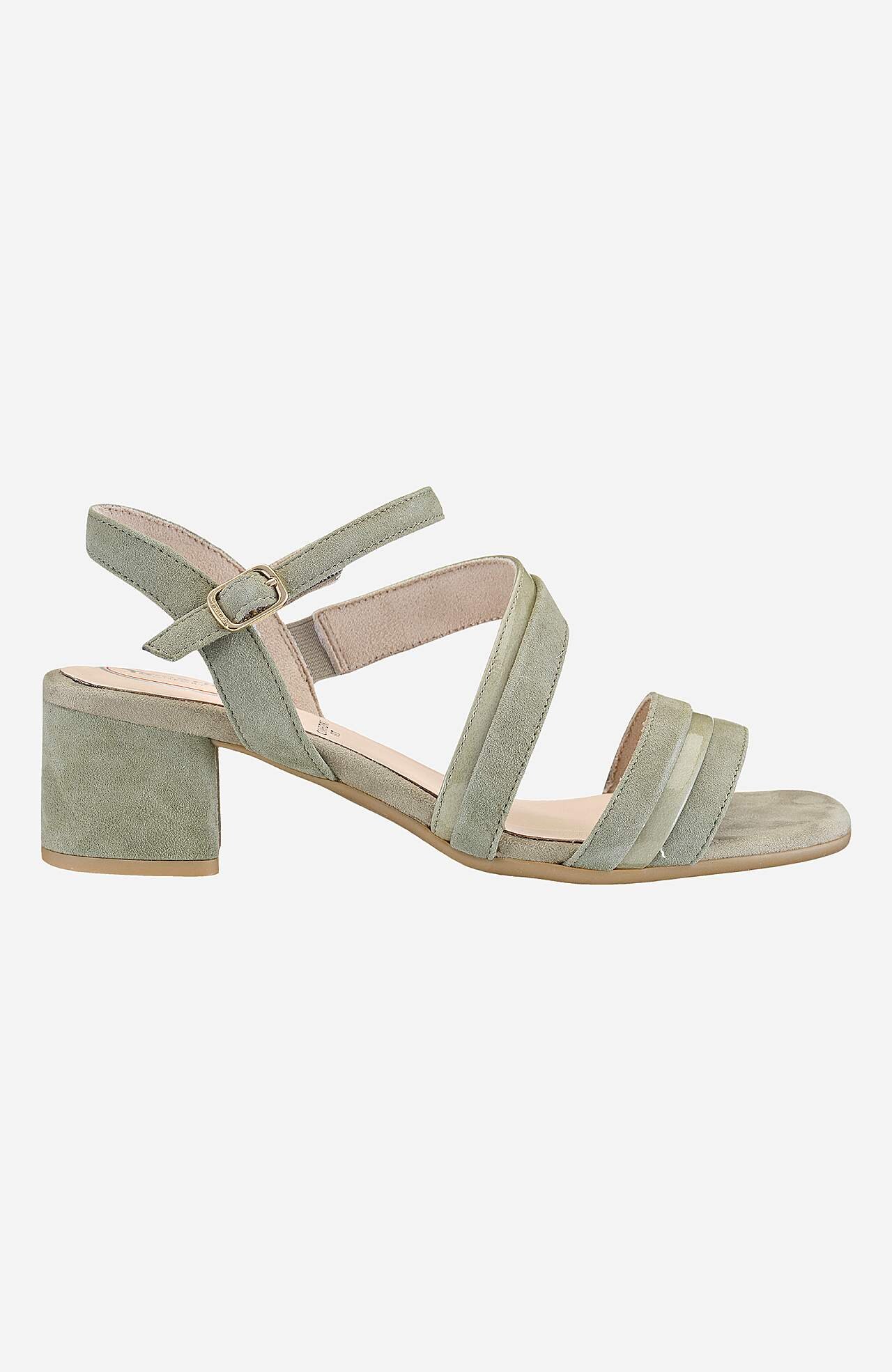 Skinnsandalette med stropper