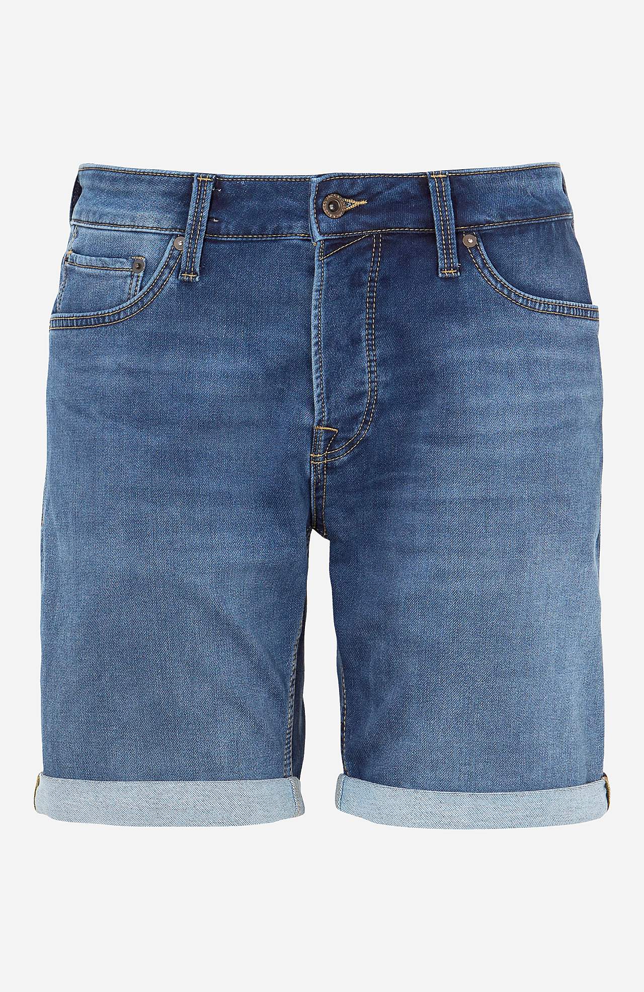 Medium blåe, superstretch jeans-shorts Rick Icon