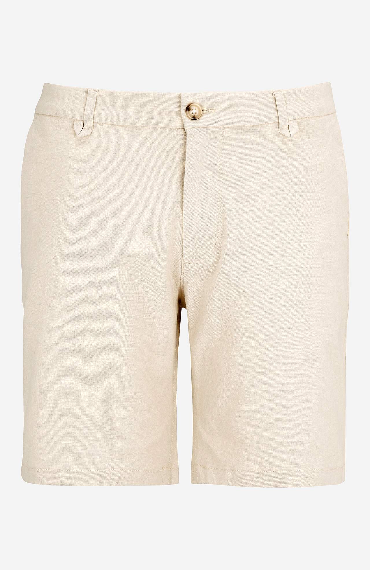 Ensfarget shorts i bomull og linmiks Palma
