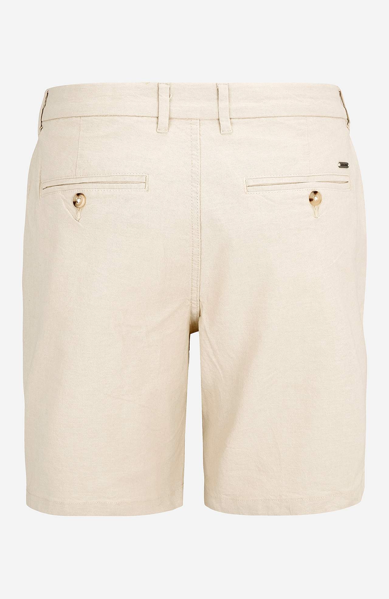 Ensfarget shorts i bomull og linmiks Palma