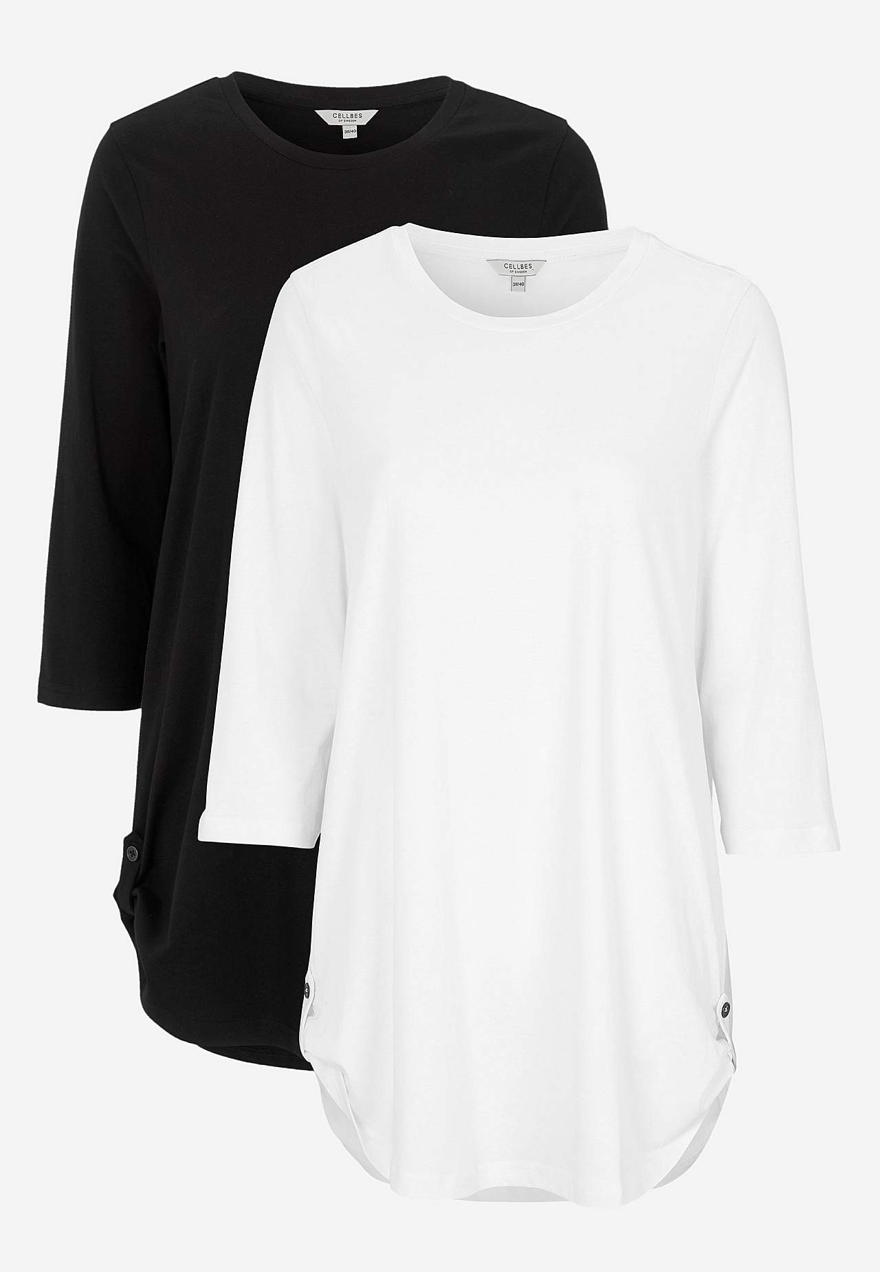 Jerseytunika med 3/4 erme 2-pack