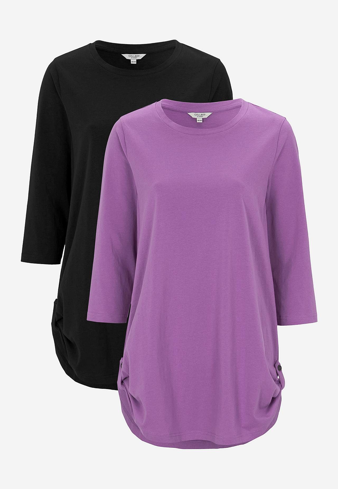 Jerseytunika med 3/4 erme 2-pack