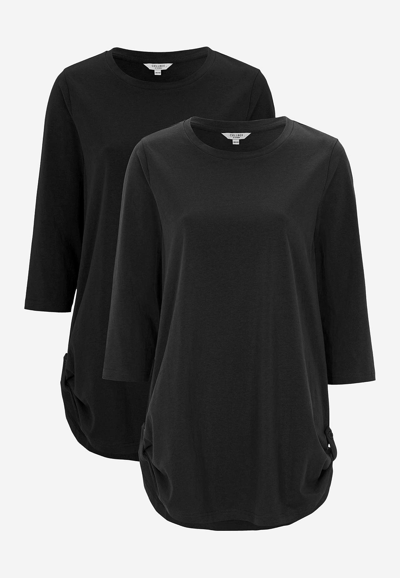 Jerseytunika med 3/4 erme 2-pack