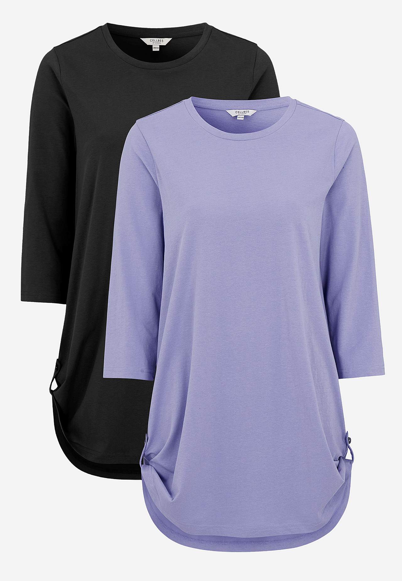 Jerseytunika med 3/4 erme 2-pack