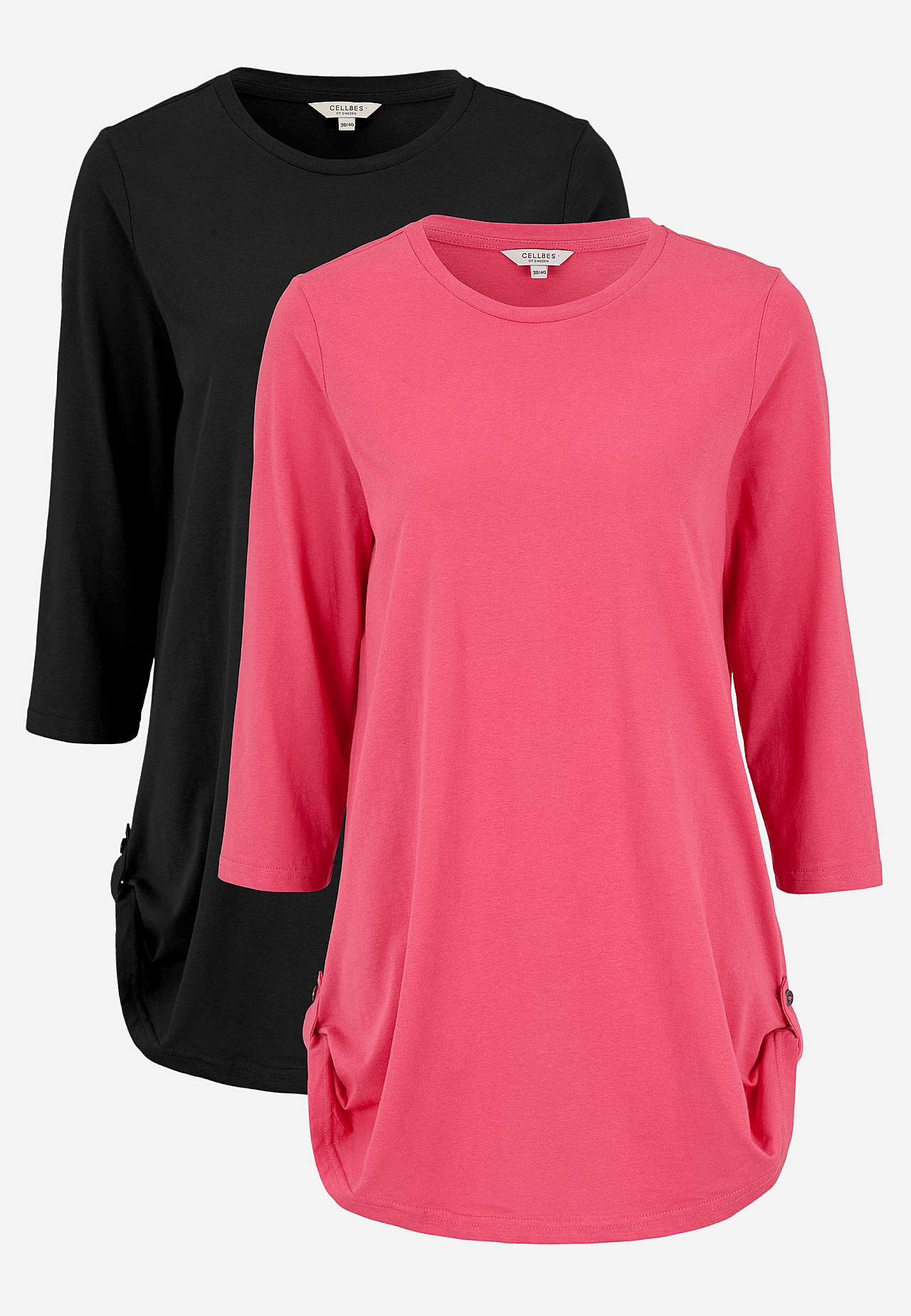 Jerseytunika med 3/4 erme 2-pack