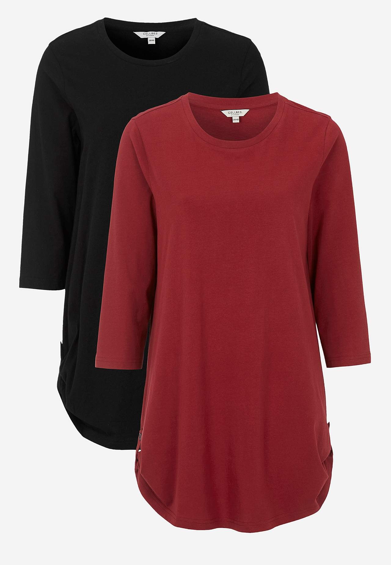 Jerseytunika med 3/4 erme 2-pack
