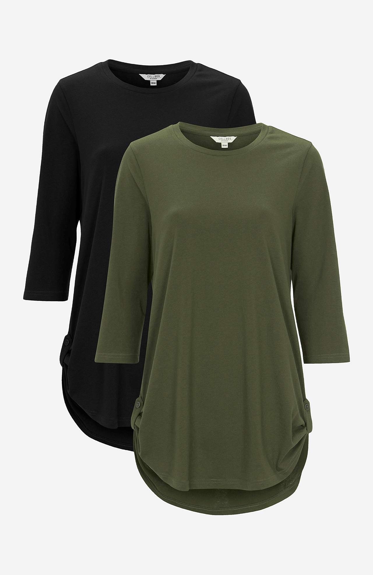 Jerseytunika med 3/4 erme 2-pack