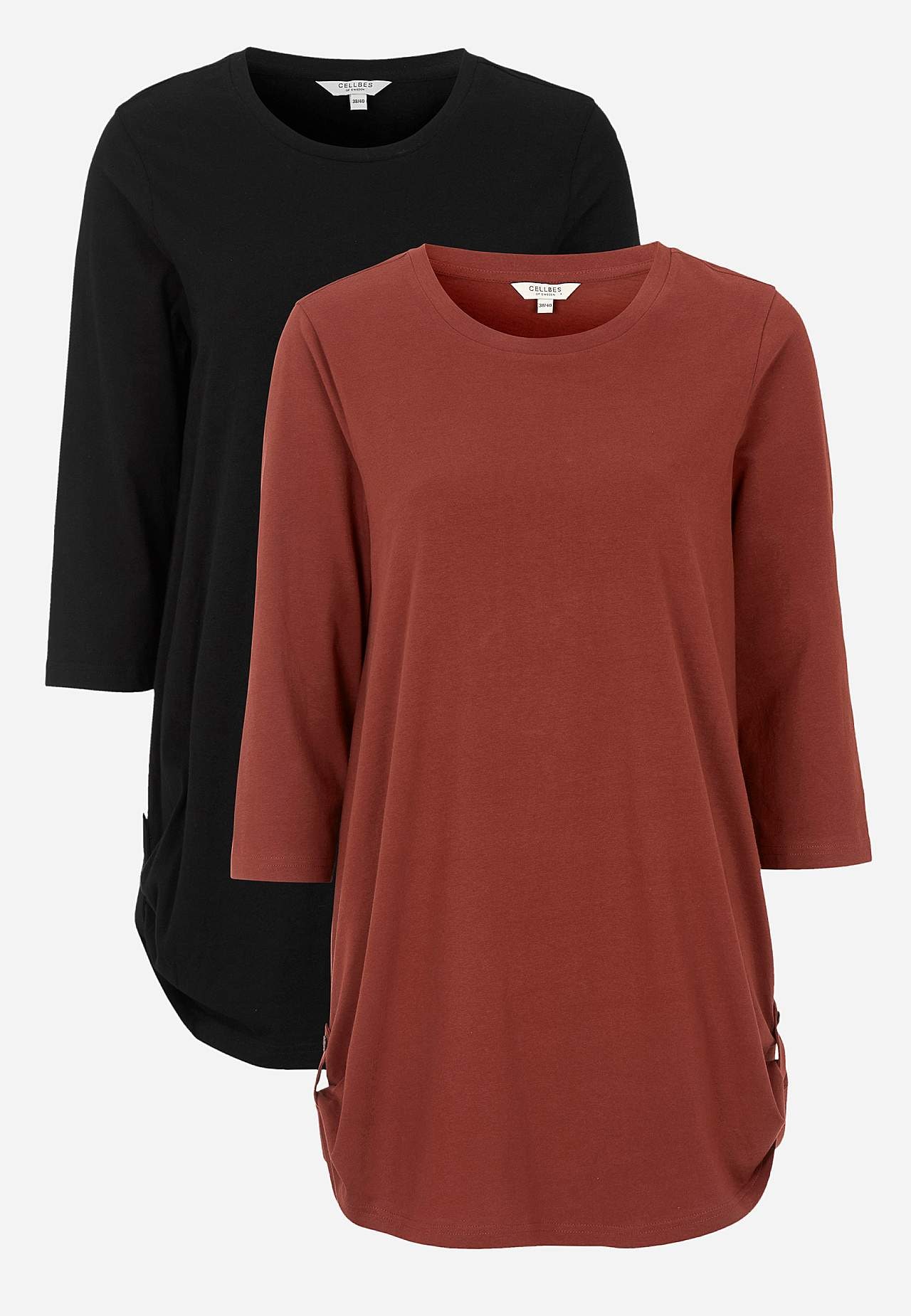 Jerseytunika med 3/4 erme 2-pack