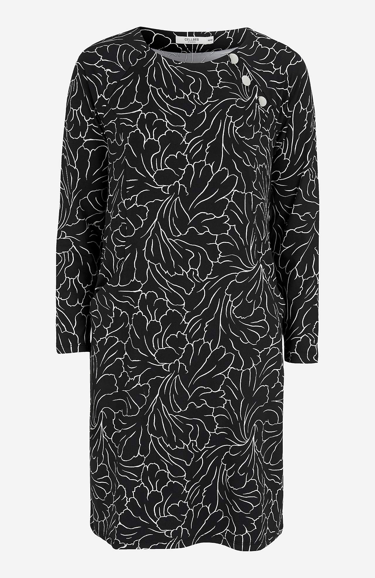 Mønstret Jersey-kjole med lommer