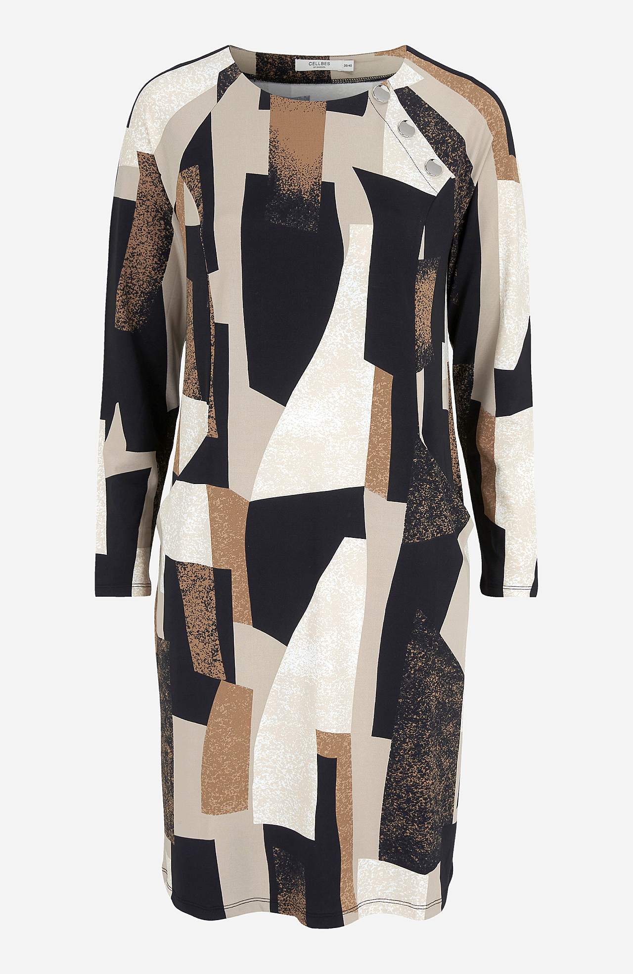 Mønstret Jersey-kjole med lommer