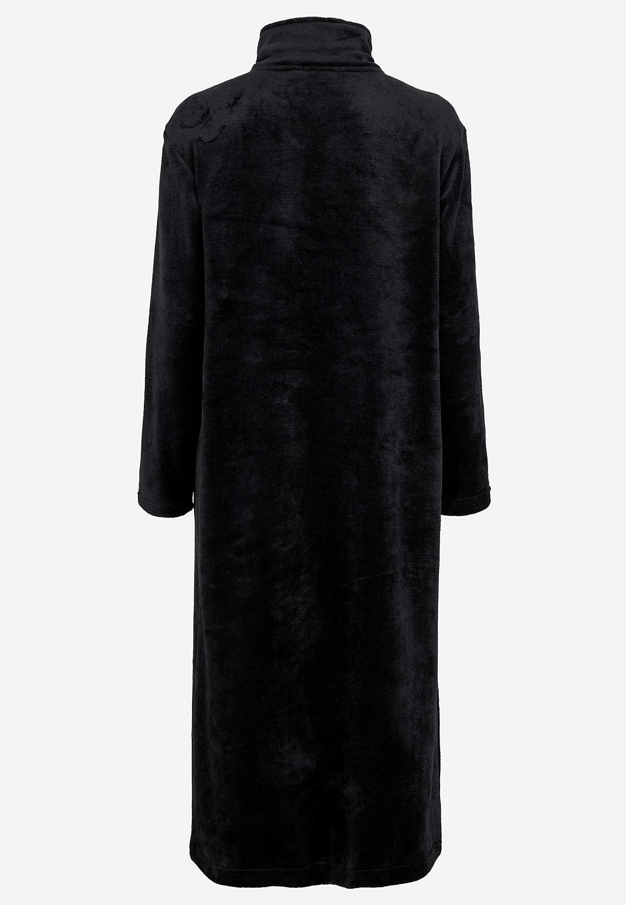 Morgenkåpe i fleece med sidelommer