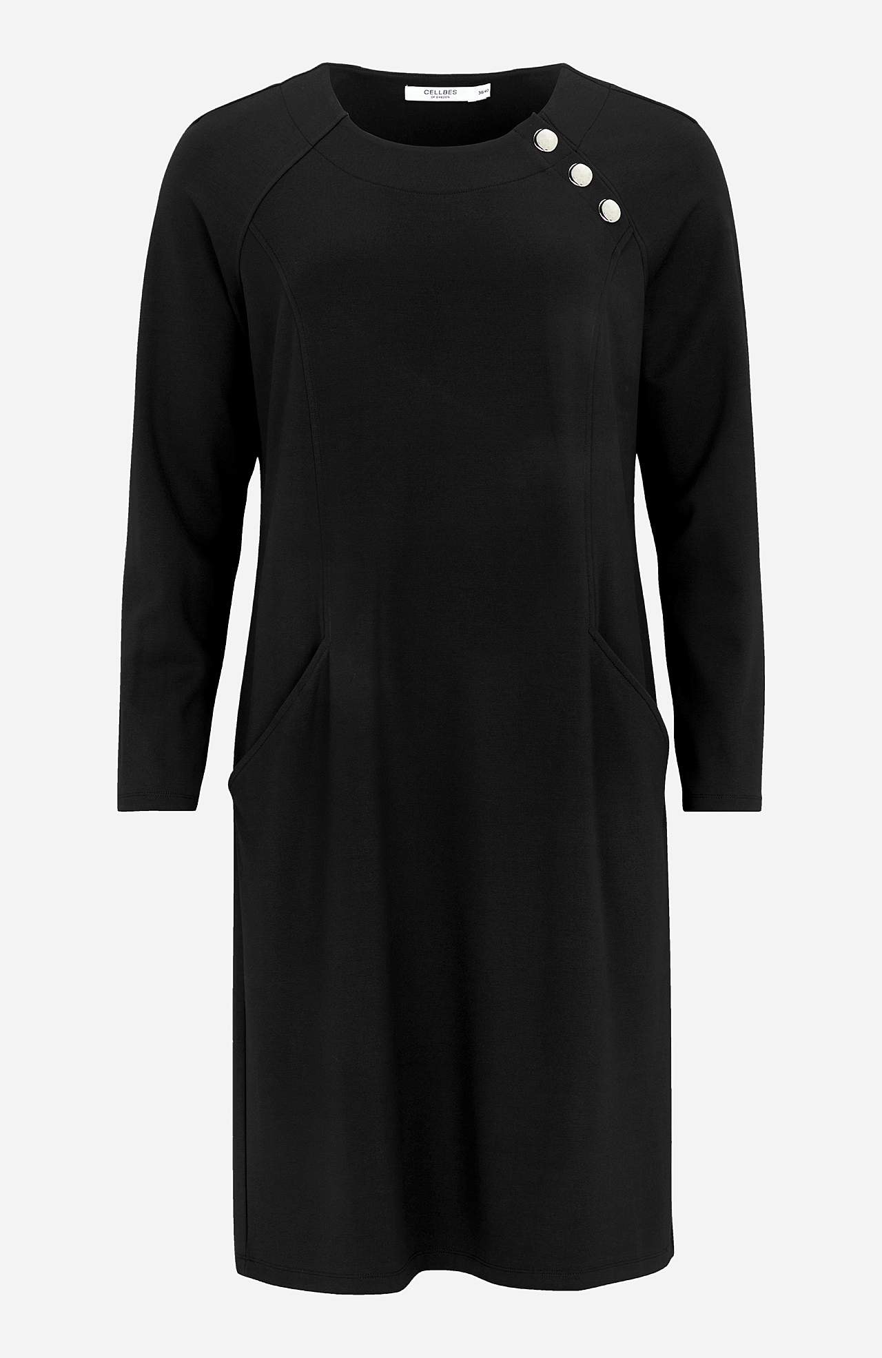 Jersey-kjole med knappdekor Sandra