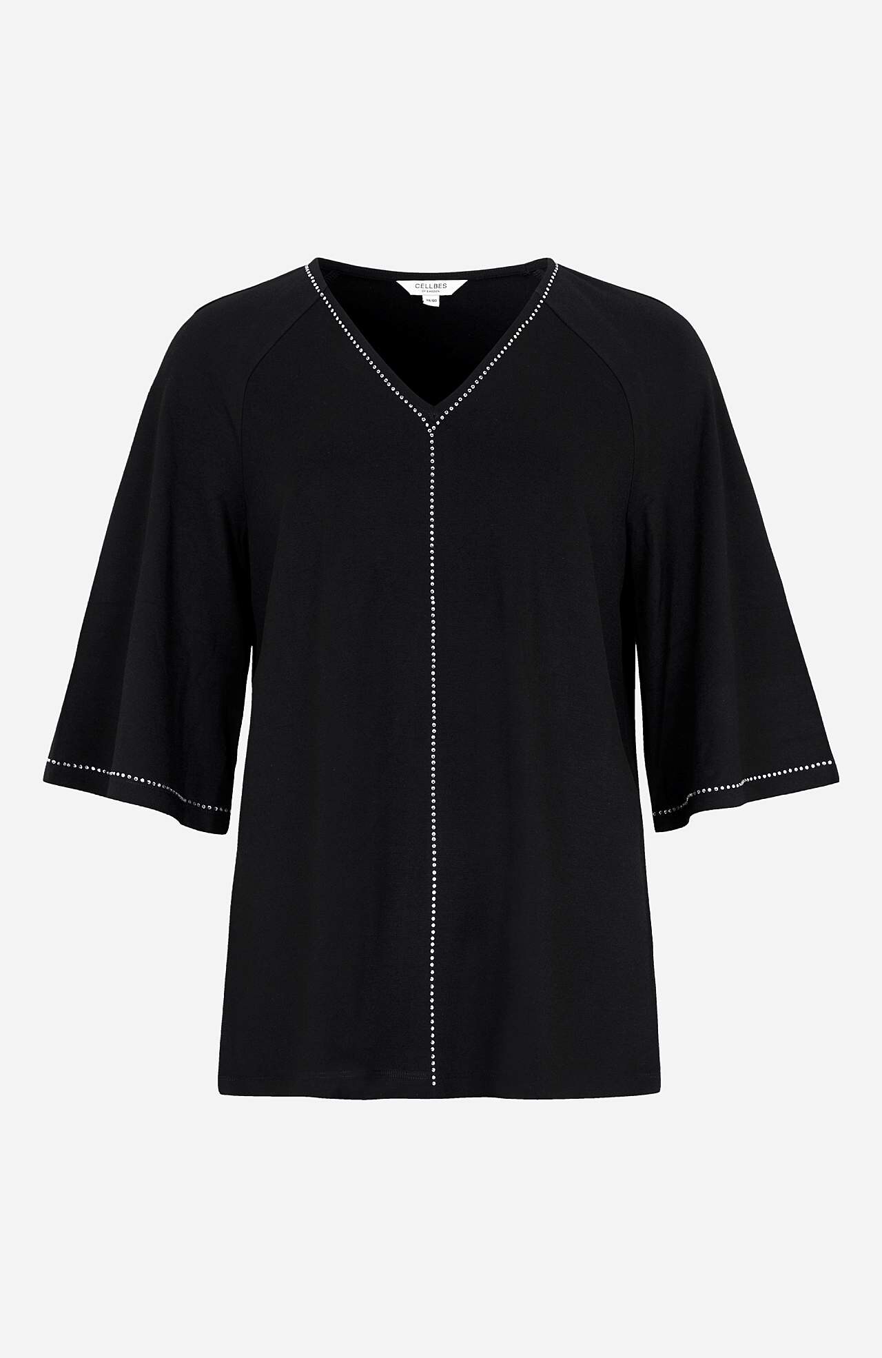 Jerseytopp med rhinestone-detaljer Barbara