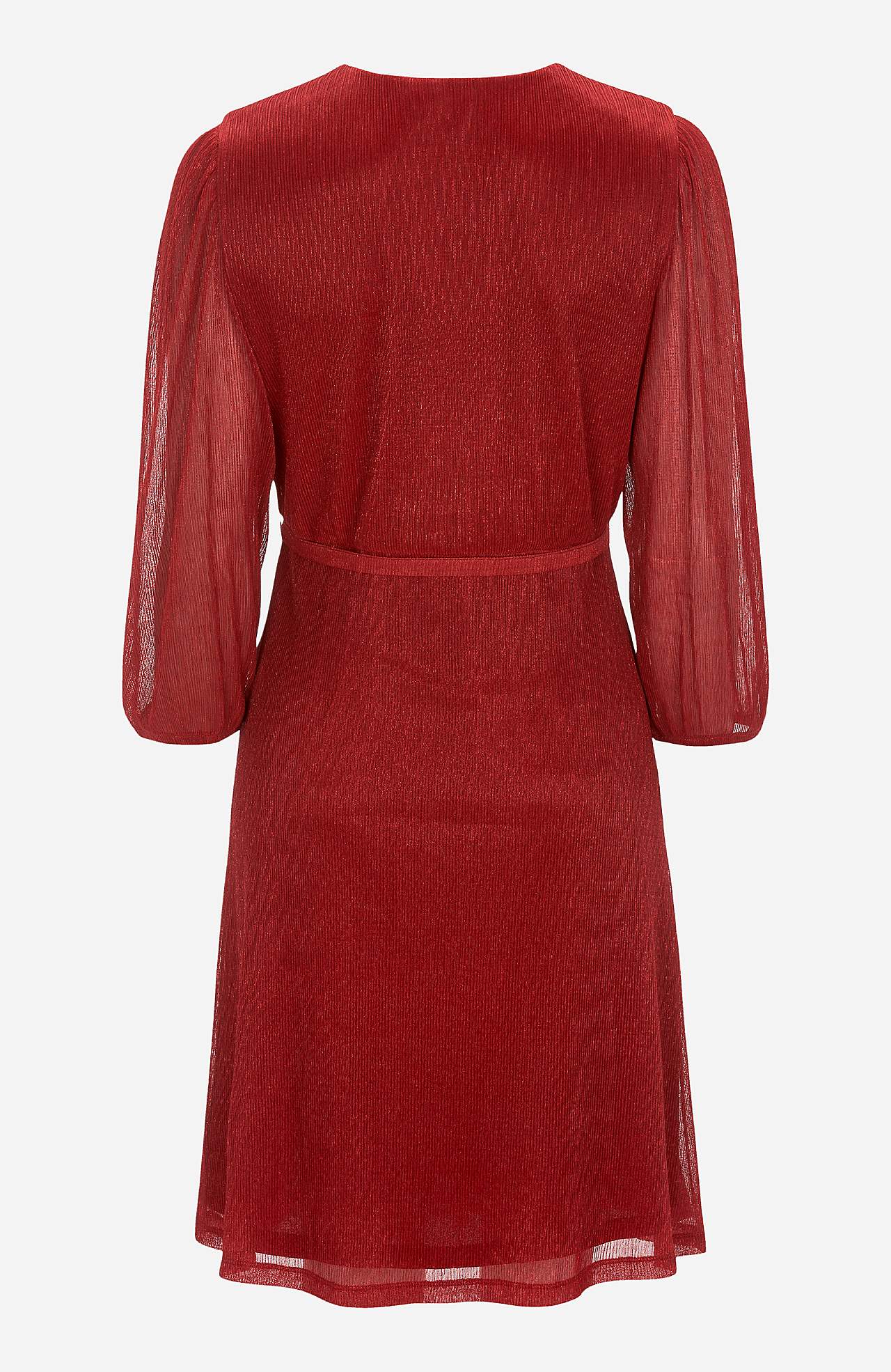 Glitrende festkjole med overlappdesign