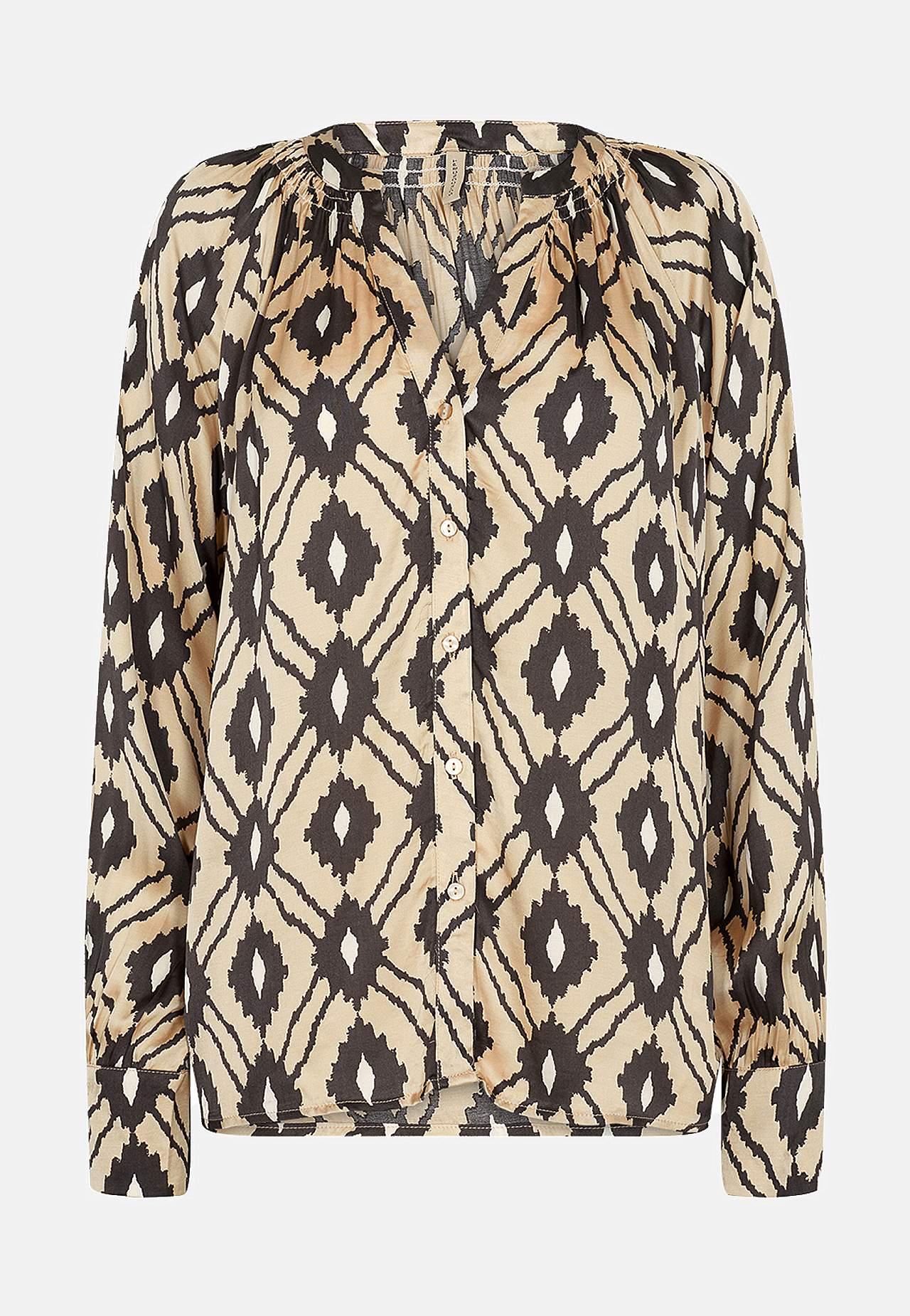 Mønstret satengbluse