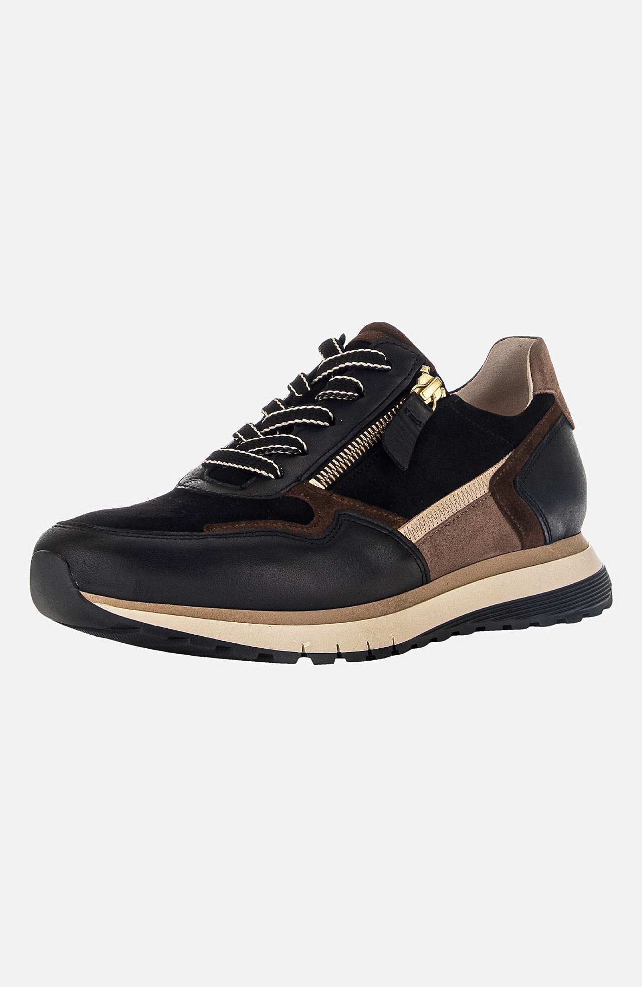 Blokkfargede sneakerser i skinn