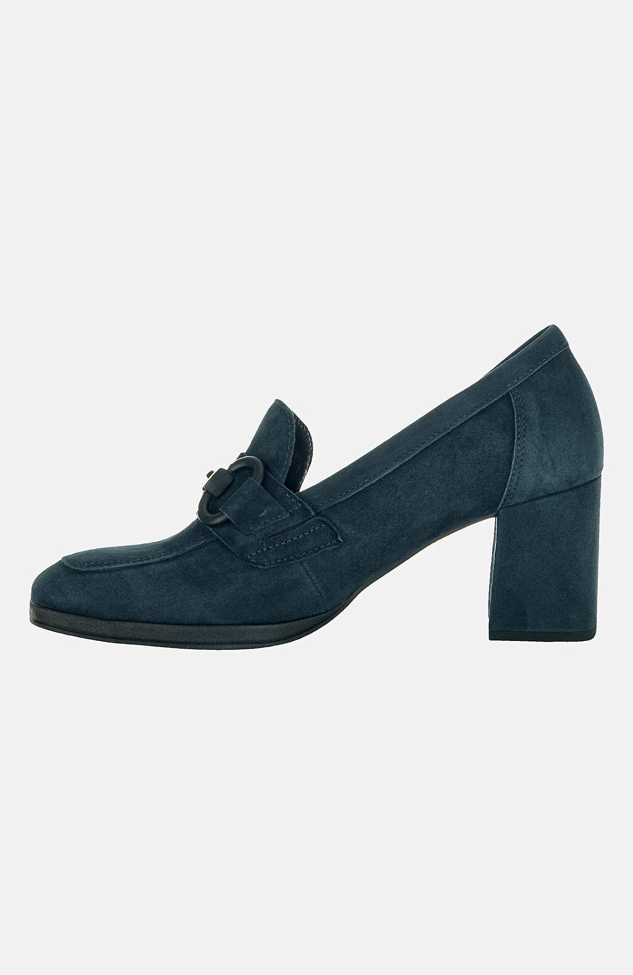 Loafer i semsket skinn med hæl