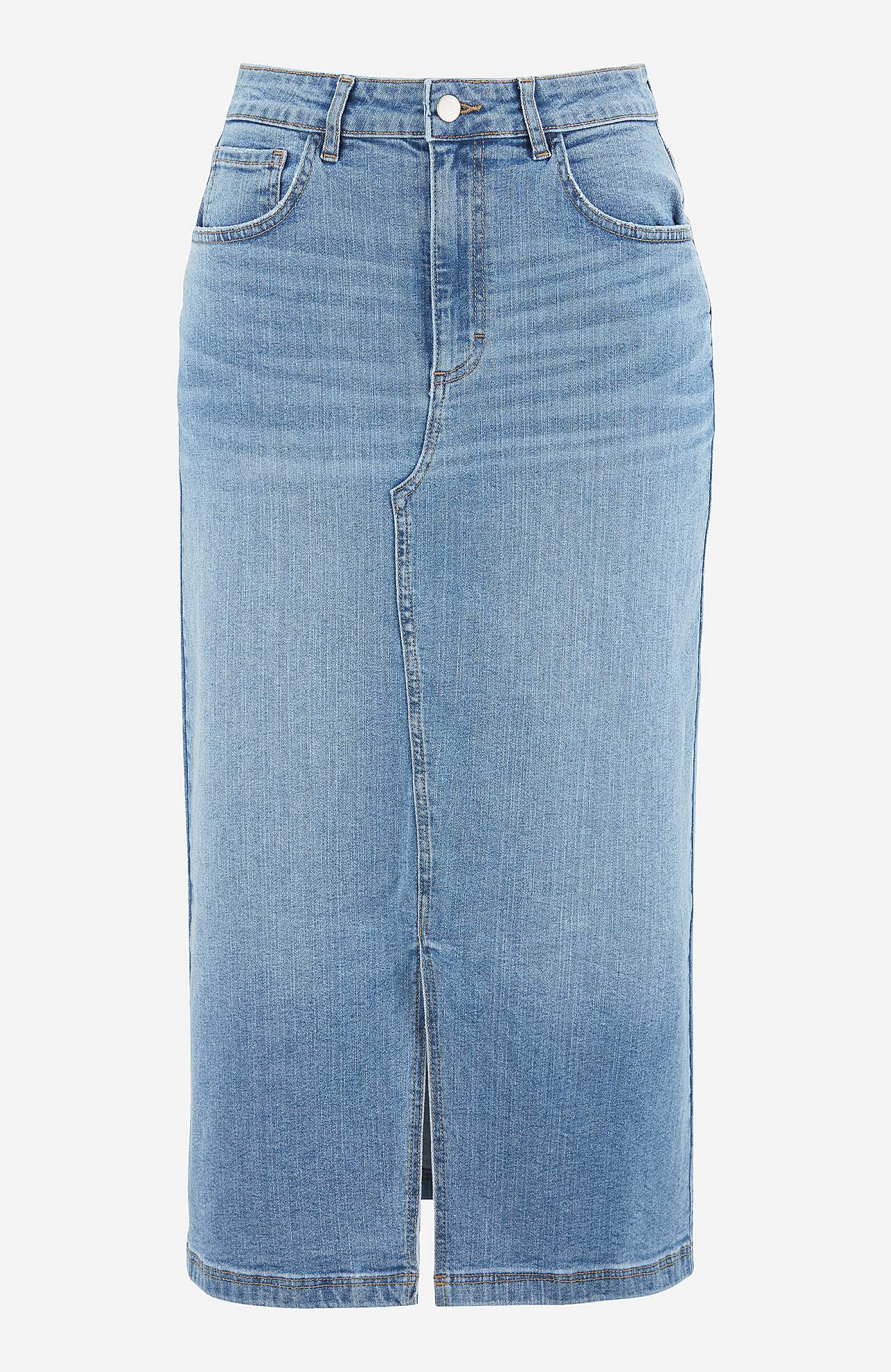 Denim skjørt med splitt foran