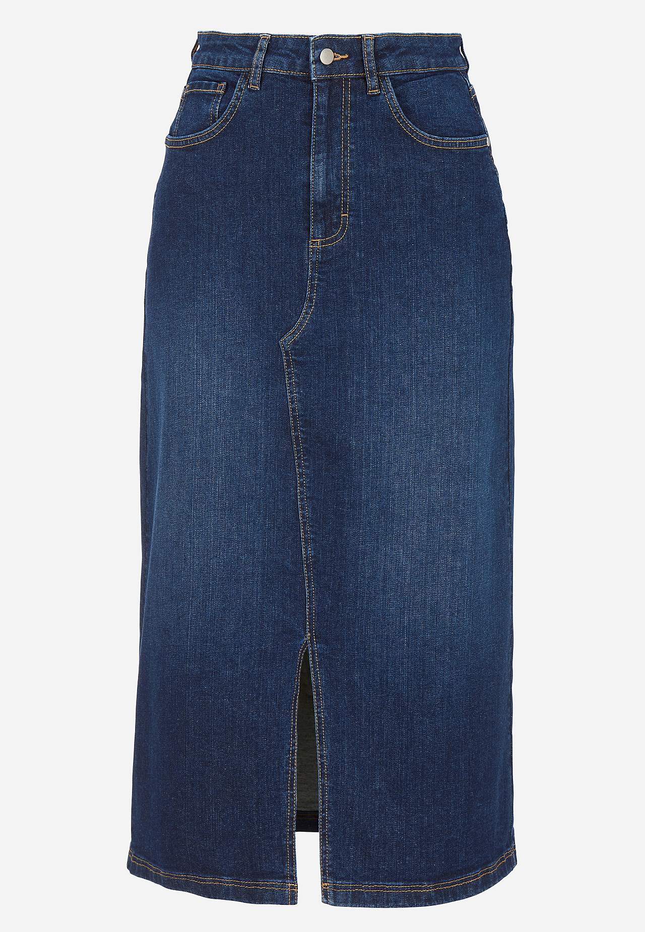 Denim skjørt med splitt foran