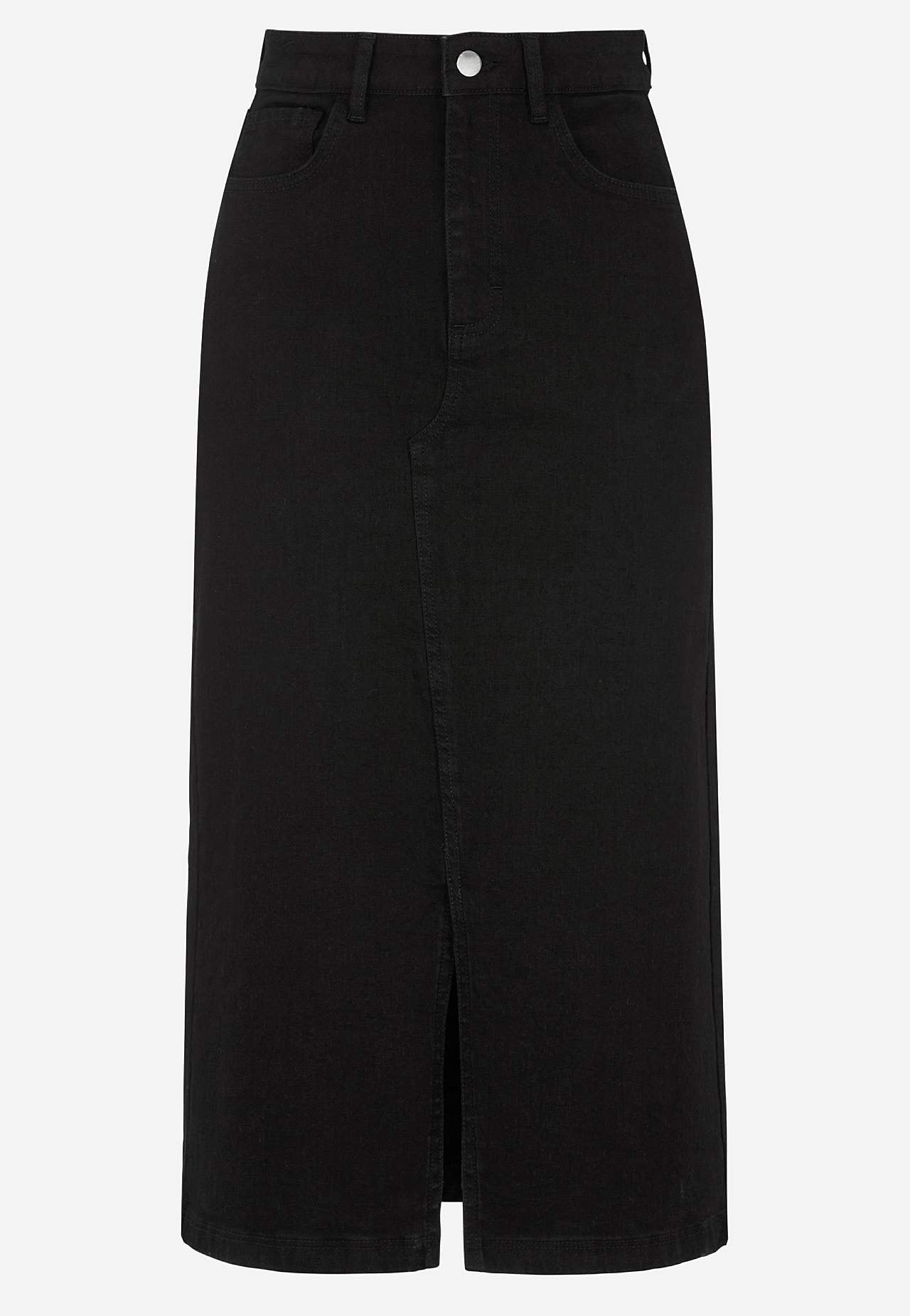 Denim skjørt med splitt foran