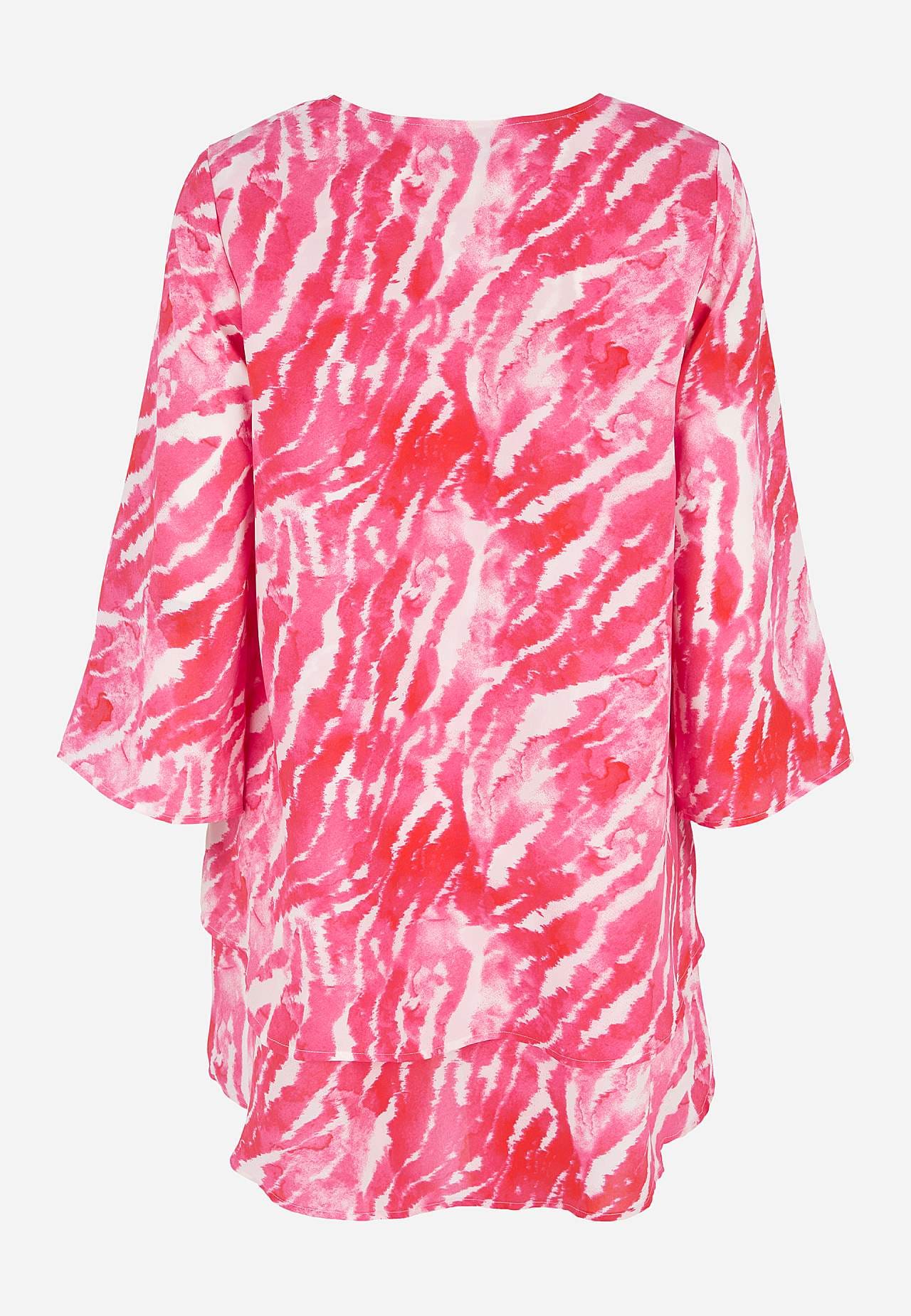 V-halset tunika med klokkeformet erme