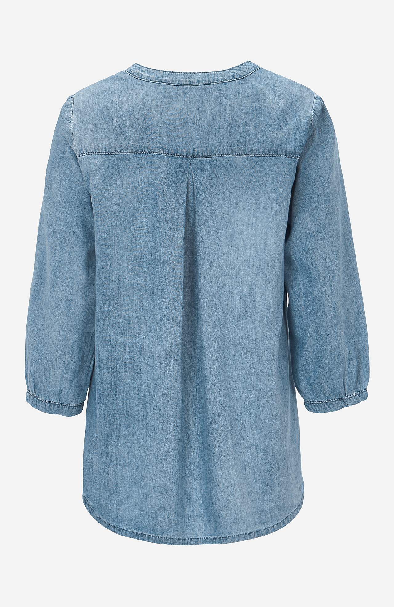 Denimbluse med brystlomme