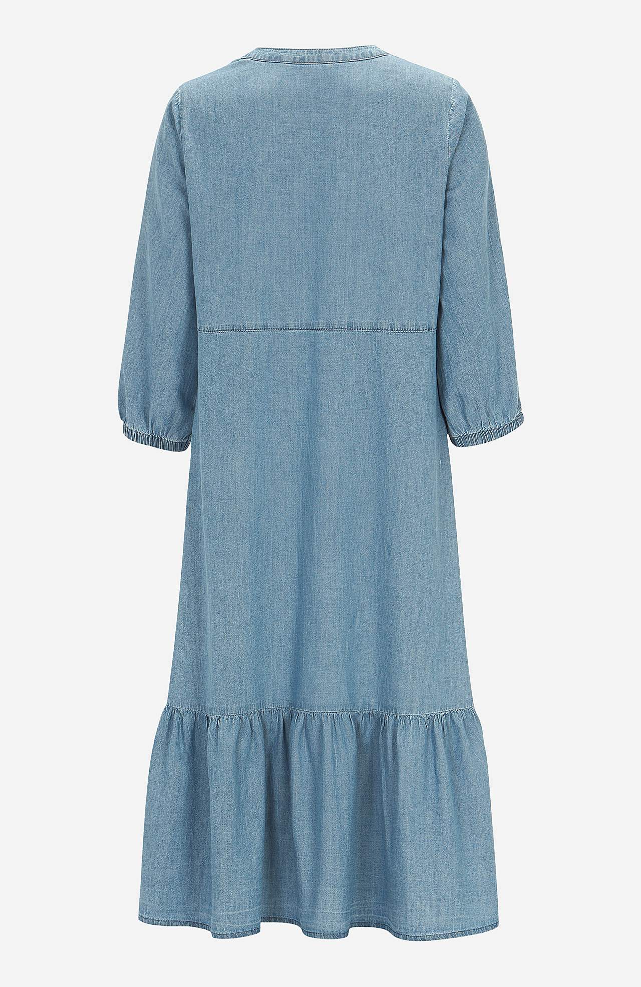 Denimkjole med volang