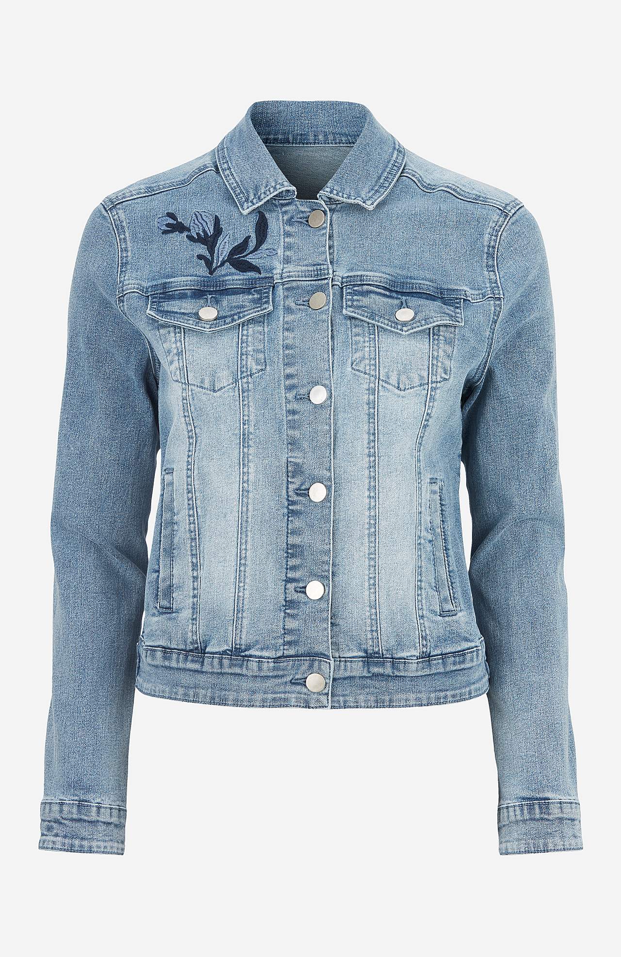 Denimjakke med broderier Emmy
