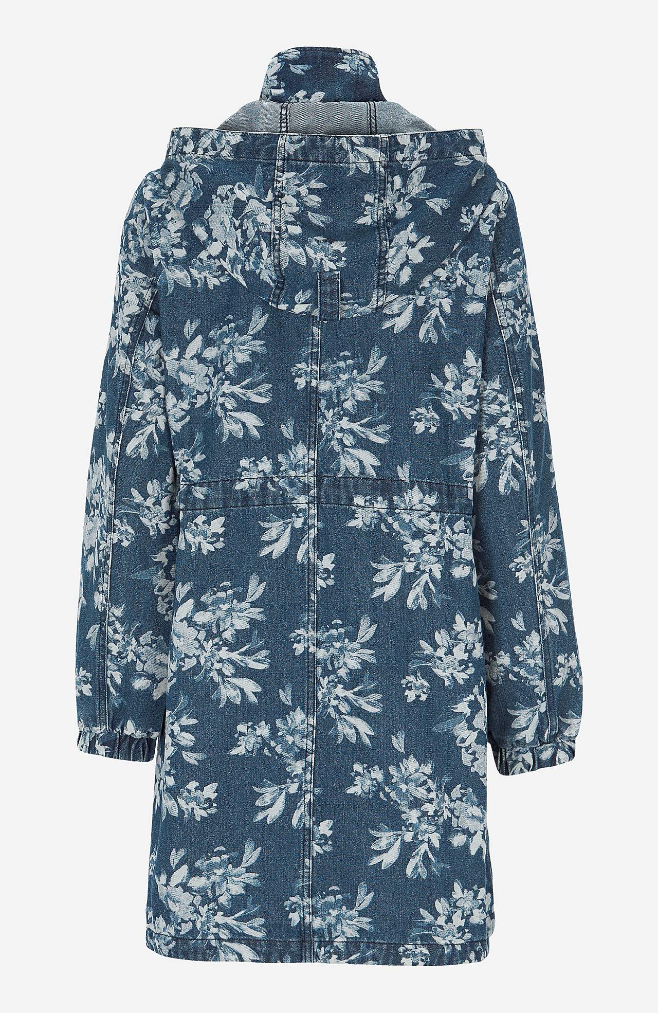 Mønstret parkas i denim