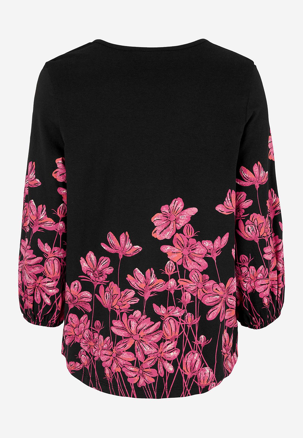 Jerseytopp med et blomstermønster